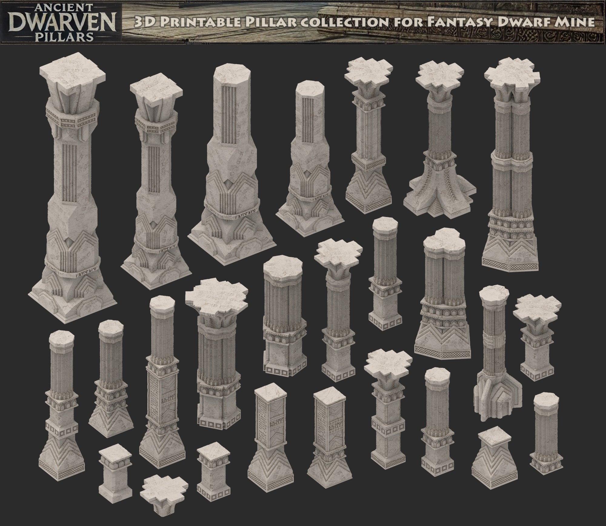 Dive into the Depths of the Ancient Dwarven Pillars – Now on MyMiniFactory Frontier!