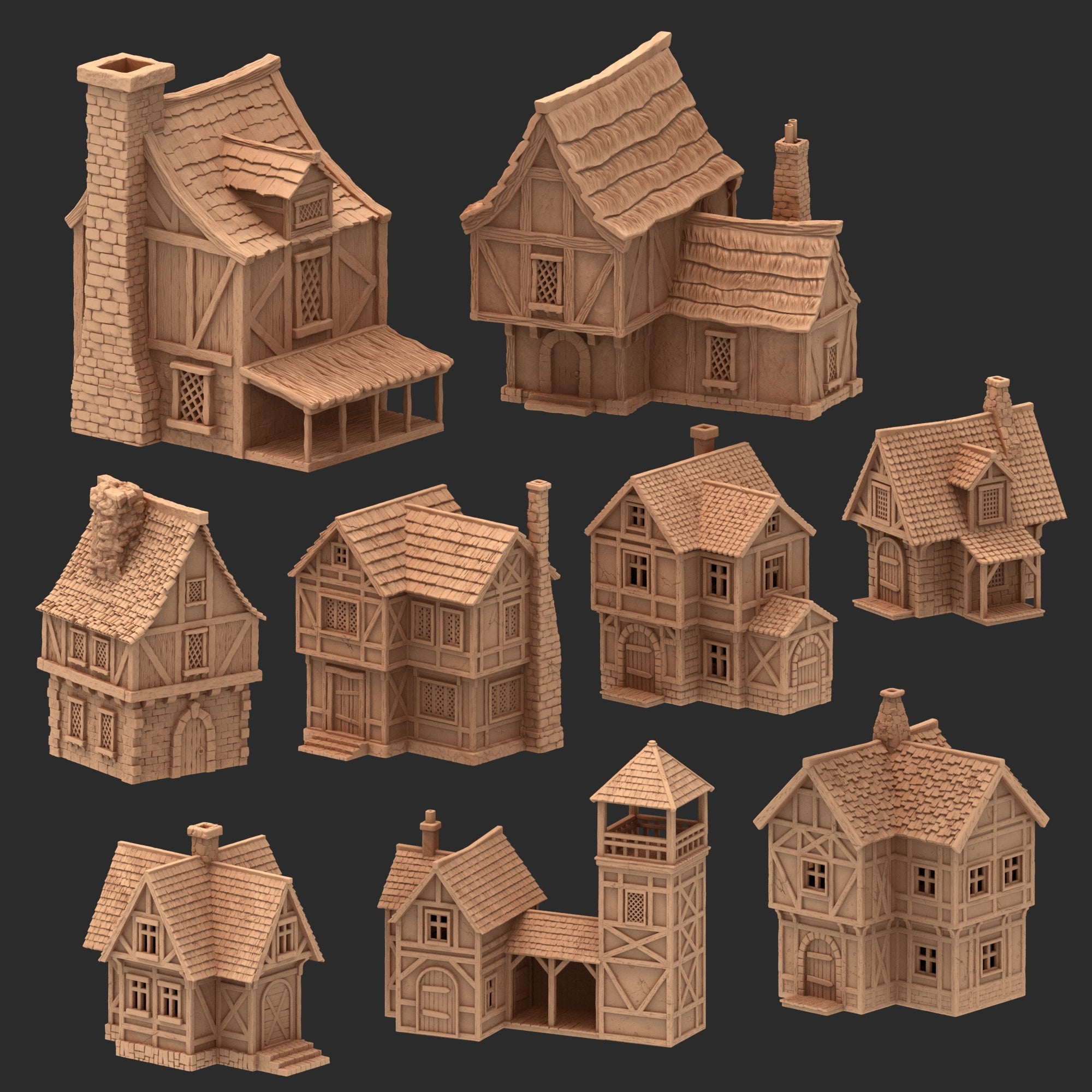 🏰 New Release: Medieval Town Architecture STL Sets by InfinitePrint 3D!