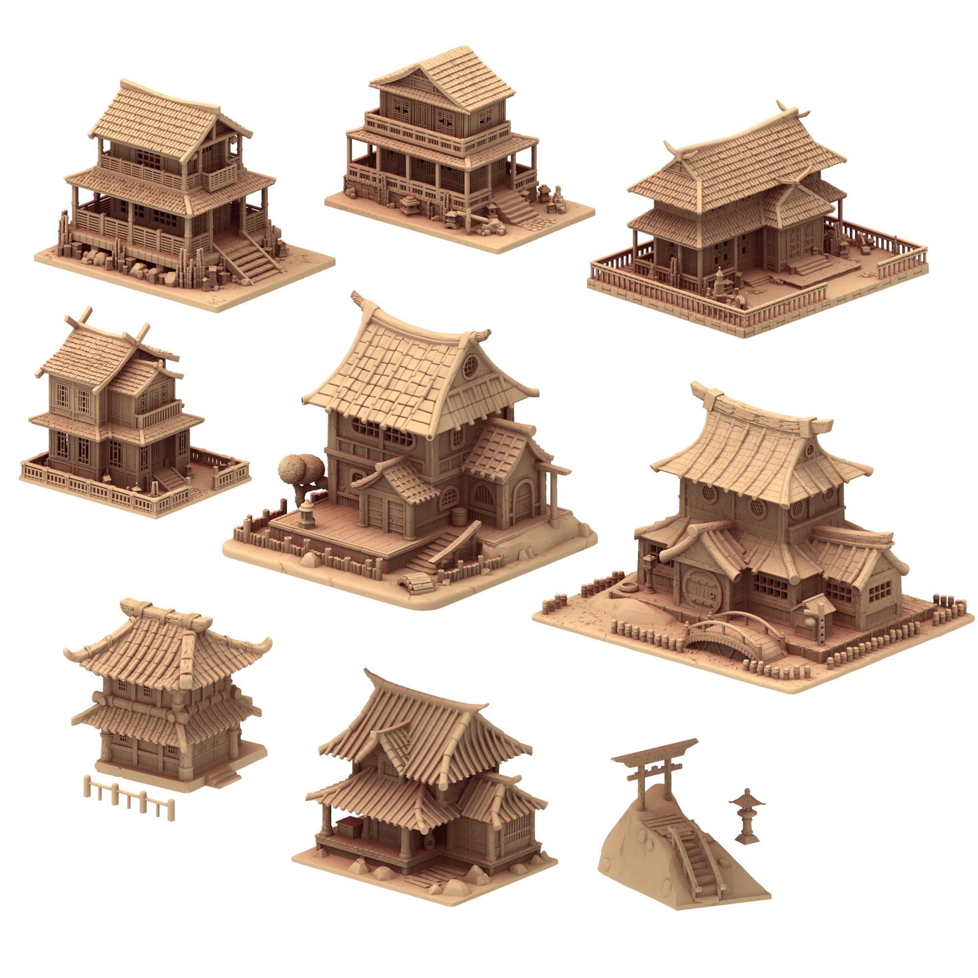 🏯 Stylized Japanese Architecture STL Sets Now Available!