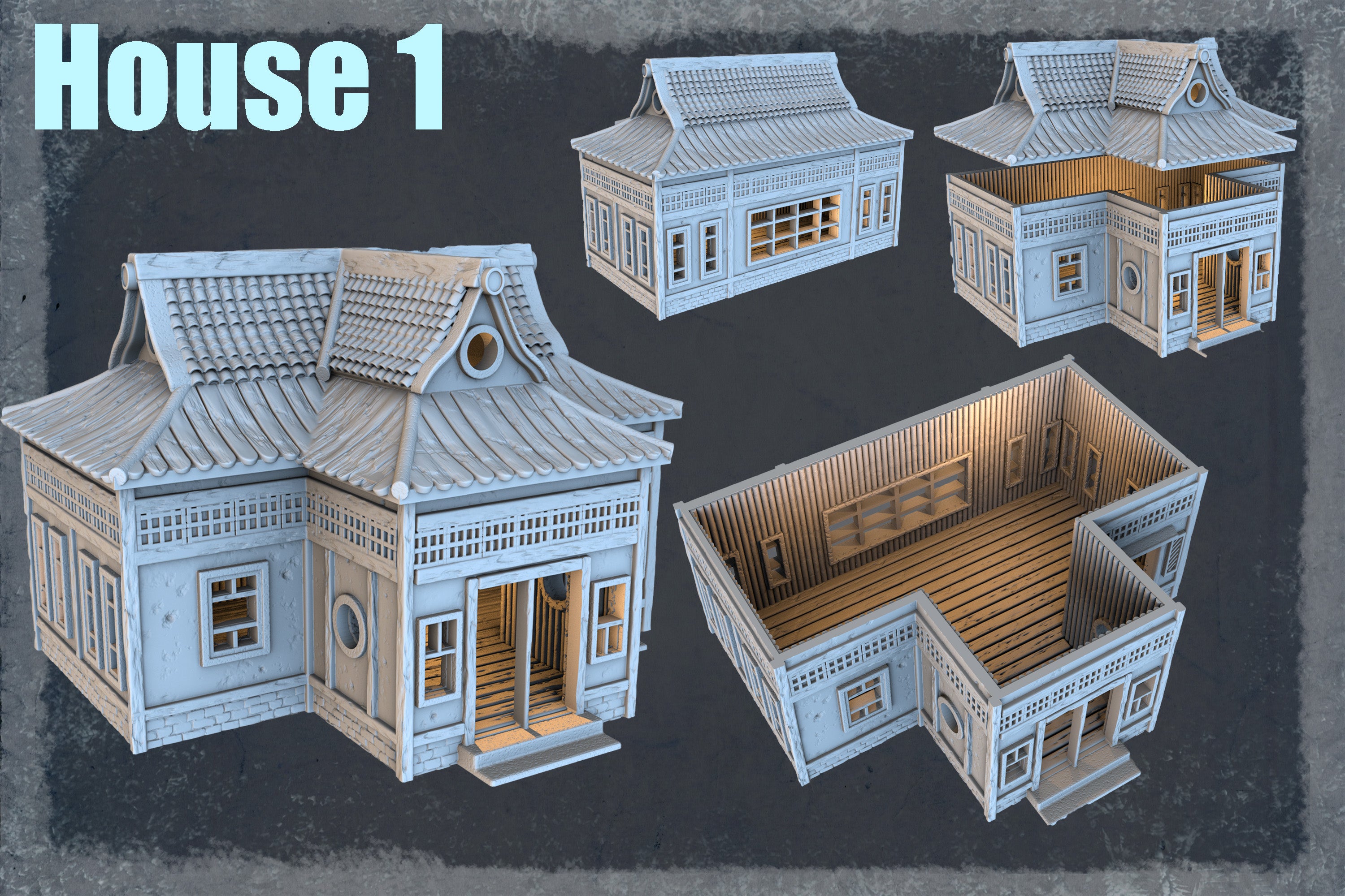 Japanese medieval buildings part 1 - x6 Buildings