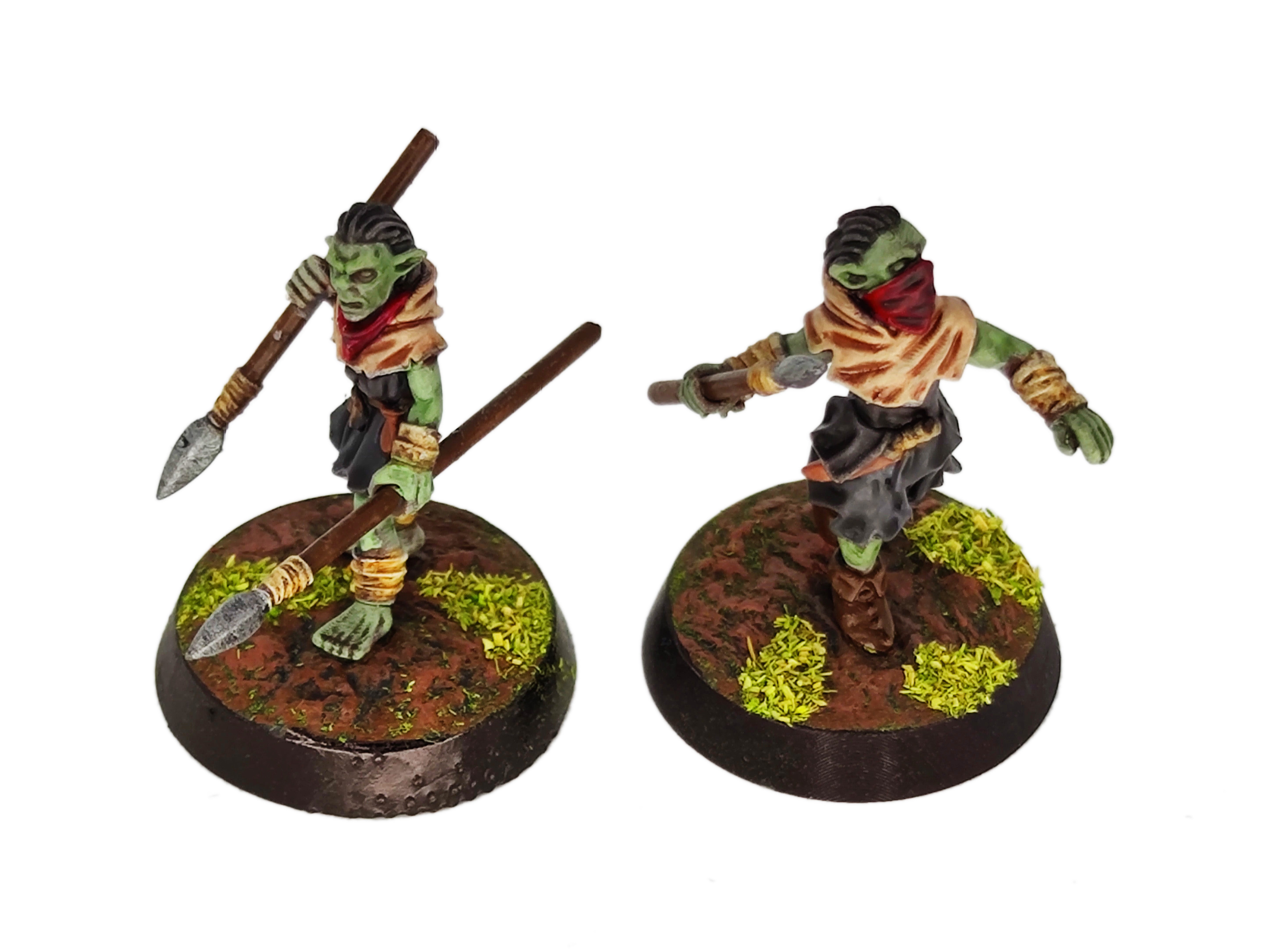 Goblin Cave -  Goblin Marauders with Spears and bows, Tamed forest Spiders, Middle rings for wargame D&D, Lotr... Medbury miniatures