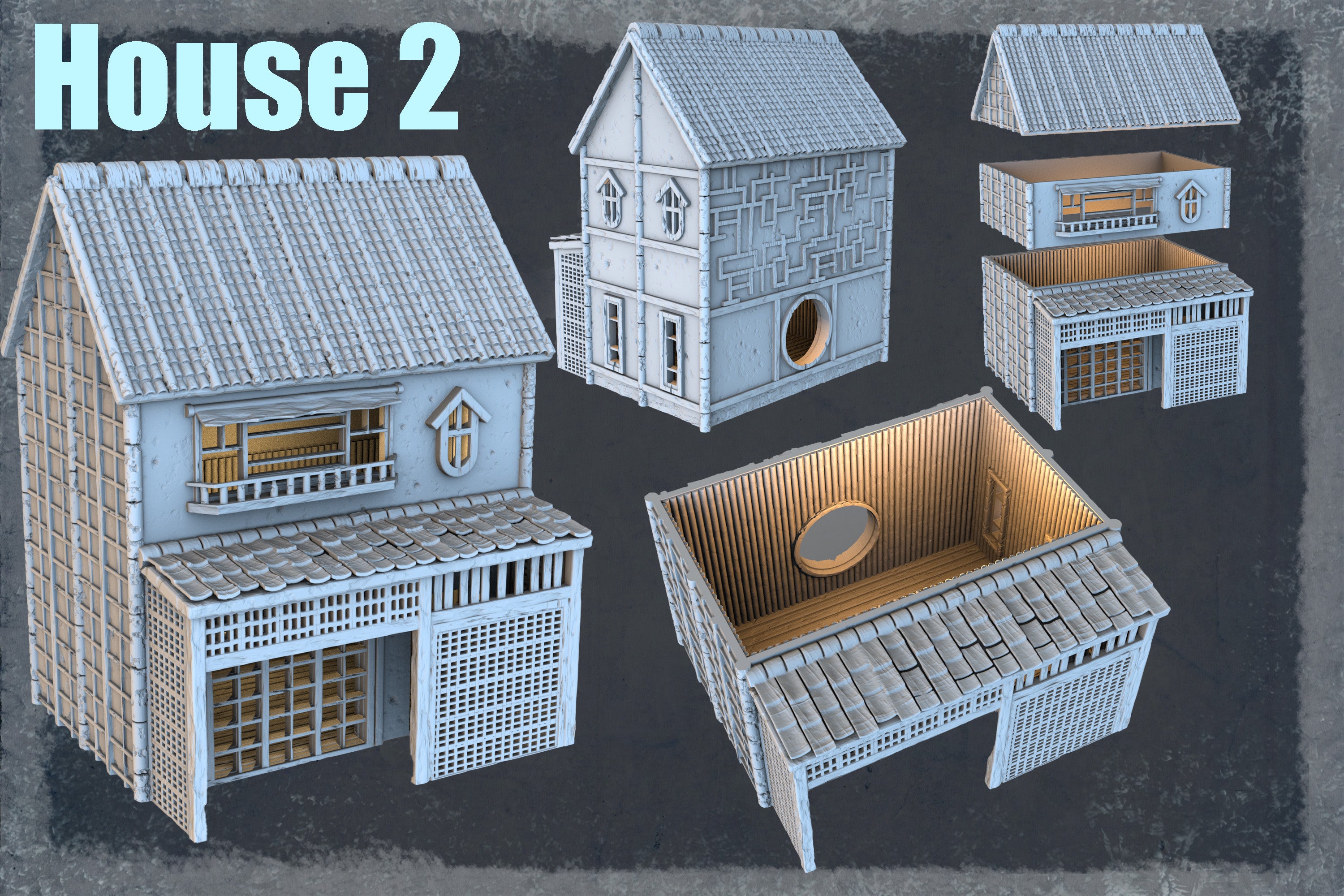 Japanese medieval buildings part 1 - x6 Buildings