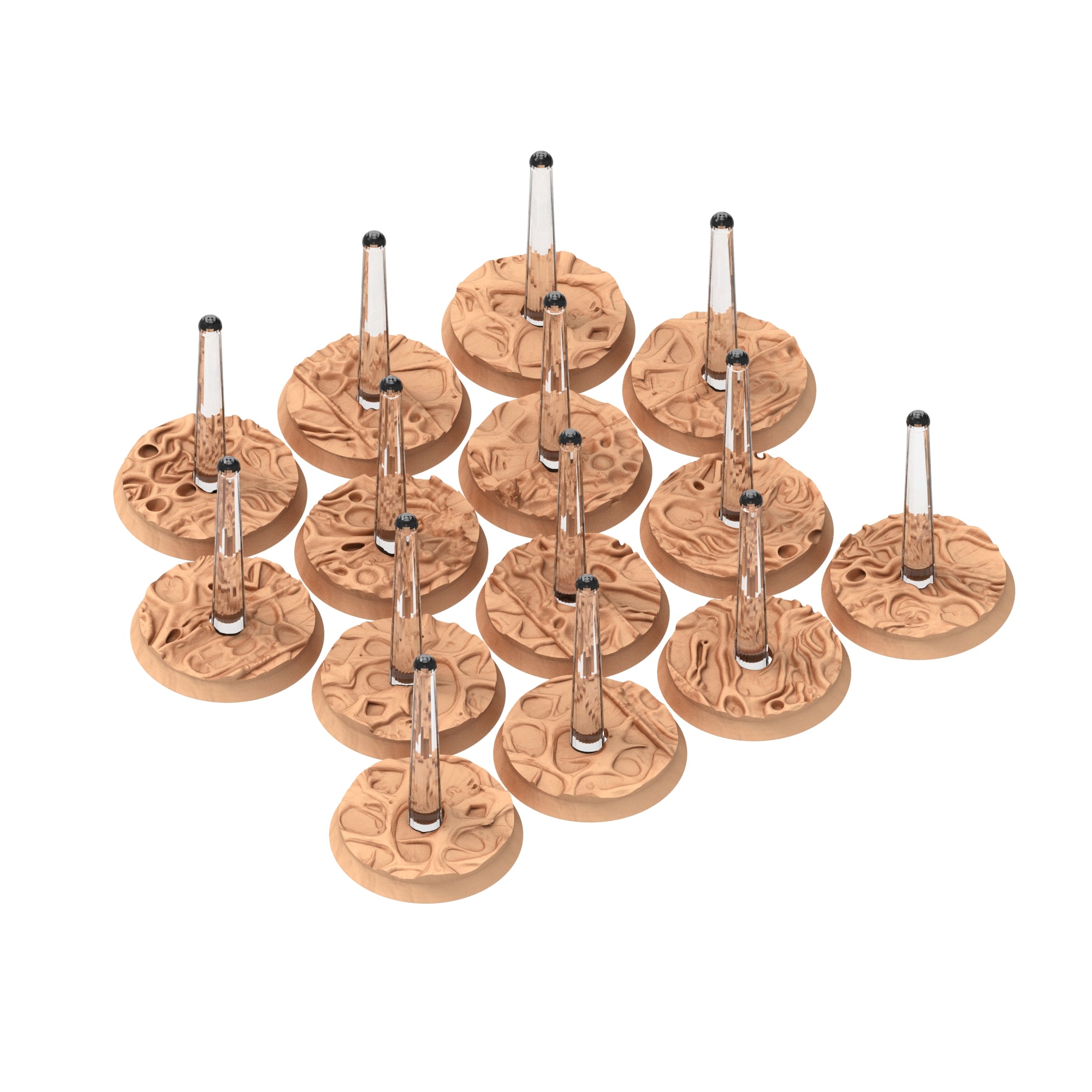 Fukai  - Textured Round Bases, lot of 25mm to 160mm - FUKAI Tortured Forest ground