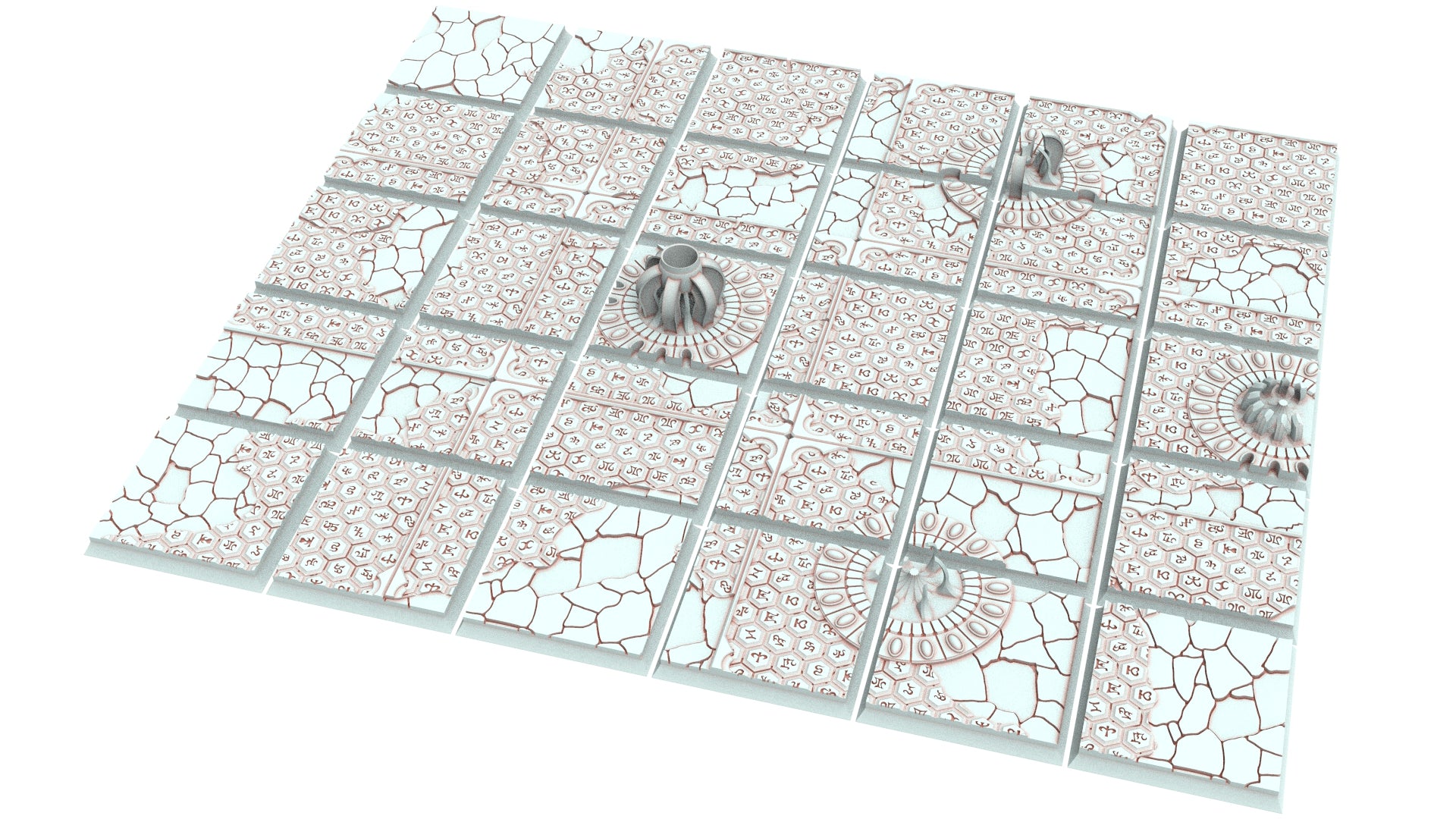 Hight elves - Textured Square Bases, lot of 20mm to 100mm pavement usable for Oldhammer, 9th age, King of war, Confrontation, wargame...