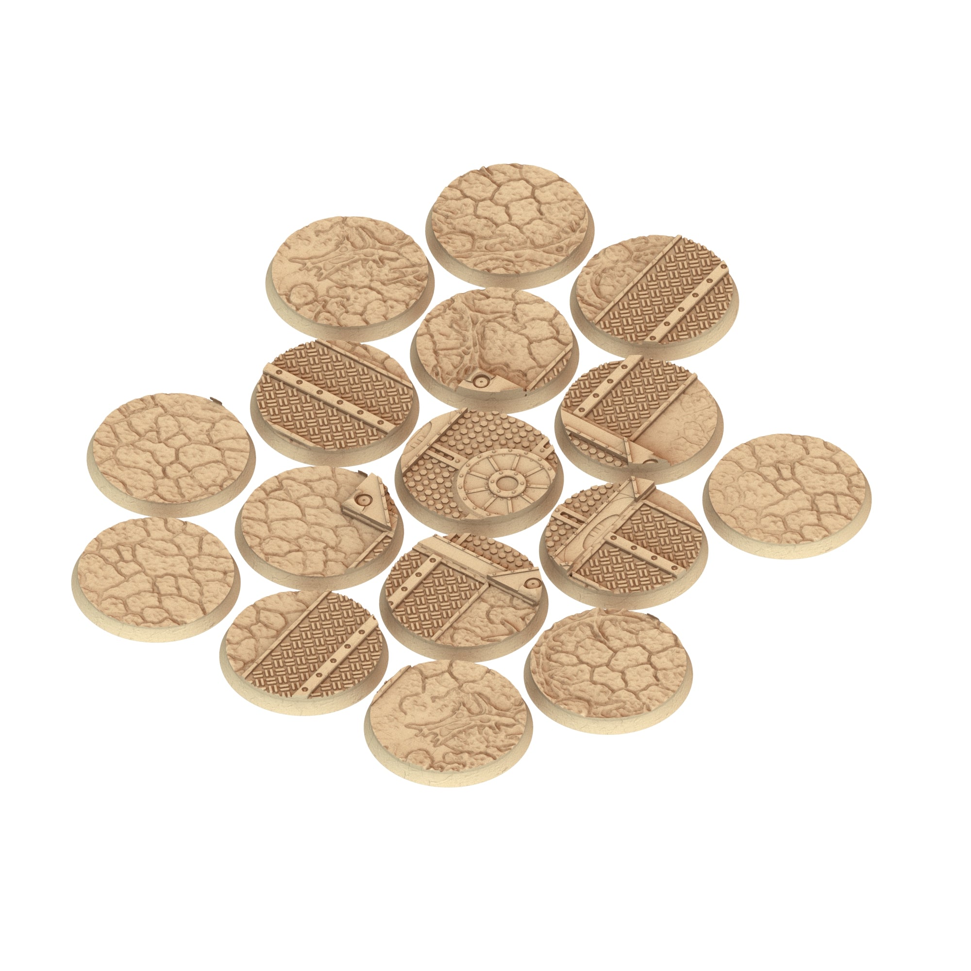 Bug Army - Textured Round Bases, lot of 25mm to 160mm - BGRMY Tortured Forest ground