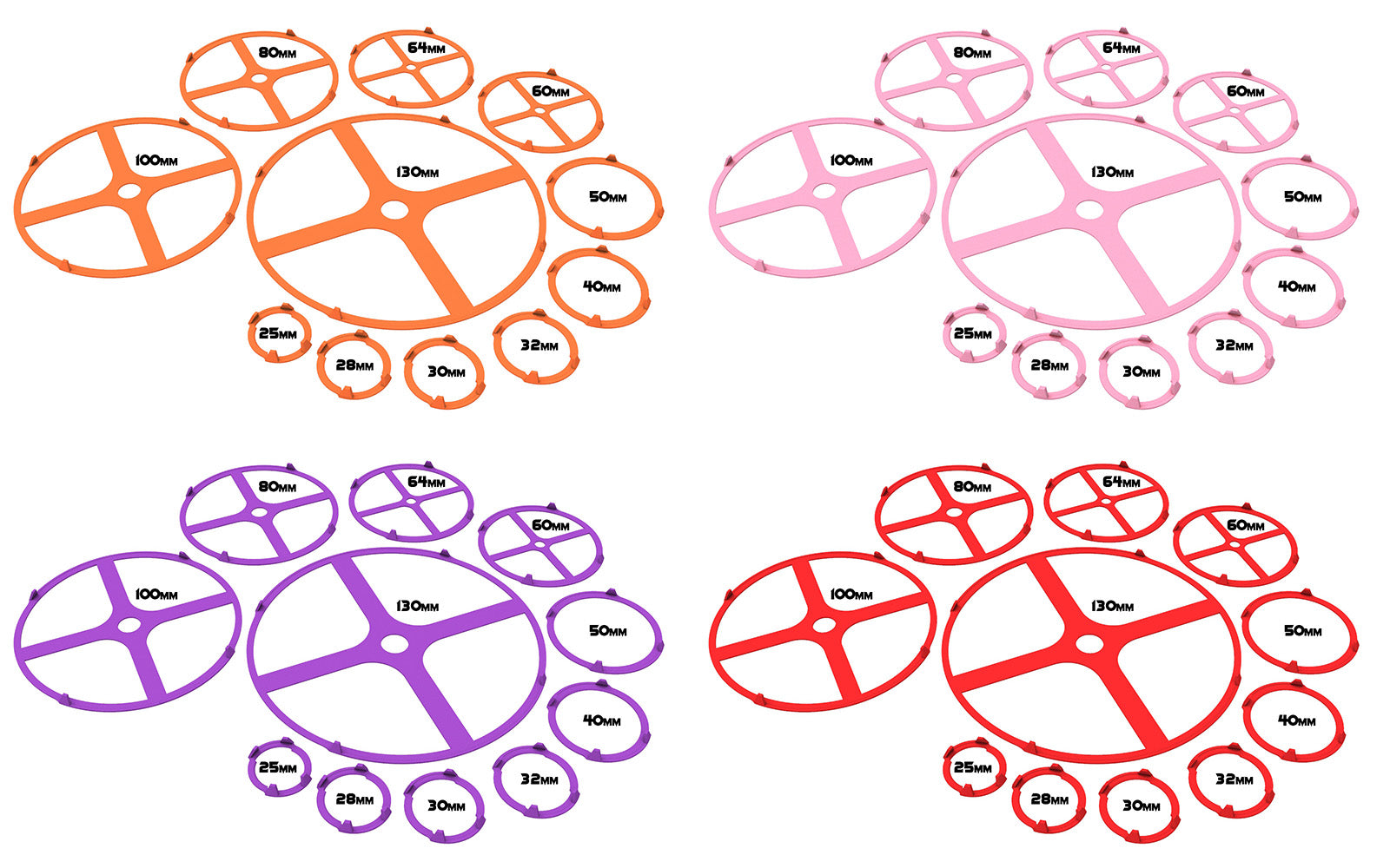 Lot of 25, 28, 30, 32, 40, 50, 60, 64mm base individual rainbow squad marker circles usable for skirmish wargame...
