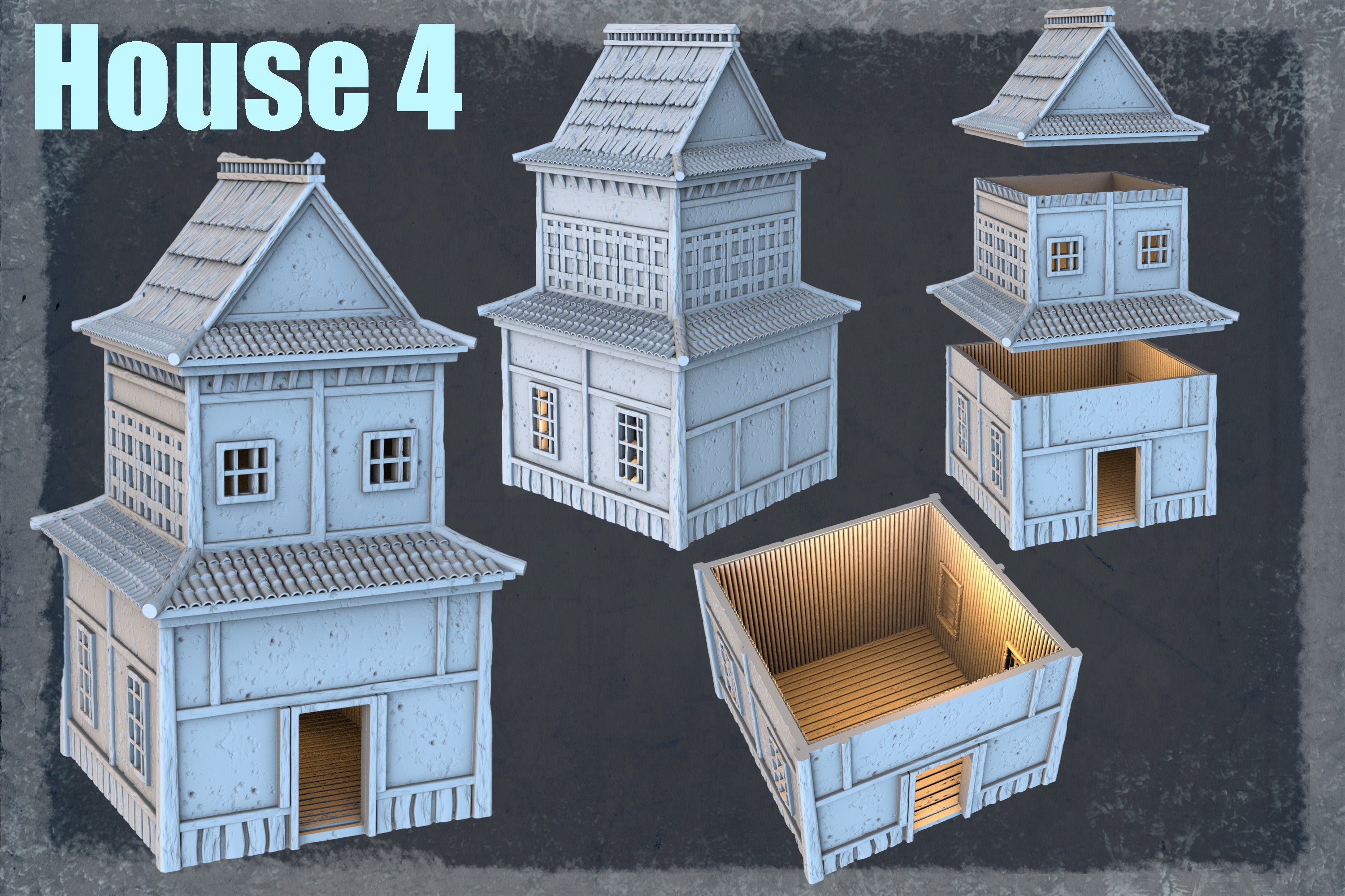 Japanese medieval buildings part 1 - x6 Buildings
