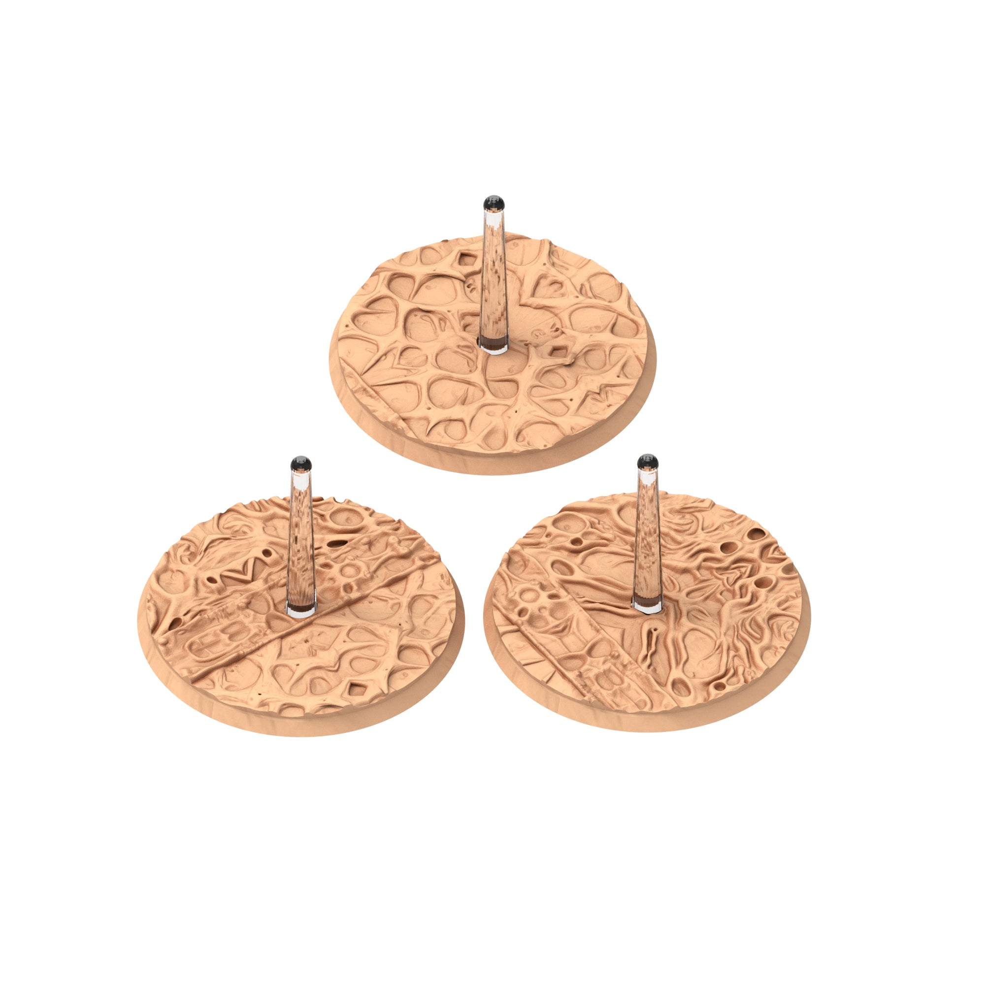 Fukai  - Textured Round Bases, lot of 25mm to 160mm - FUKAI Tortured Forest ground