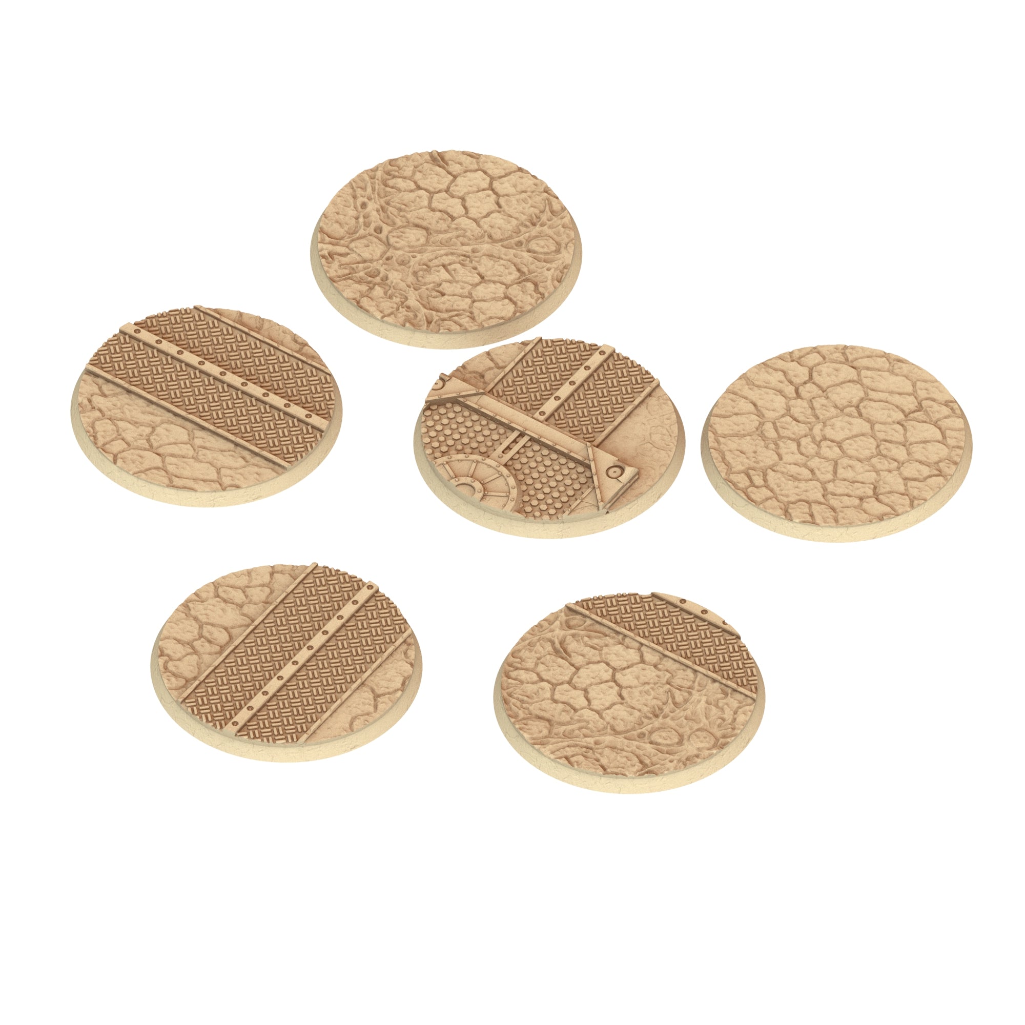 Bug Army - Textured Round Bases, lot of 25mm to 160mm - BGRMY Tortured Forest ground