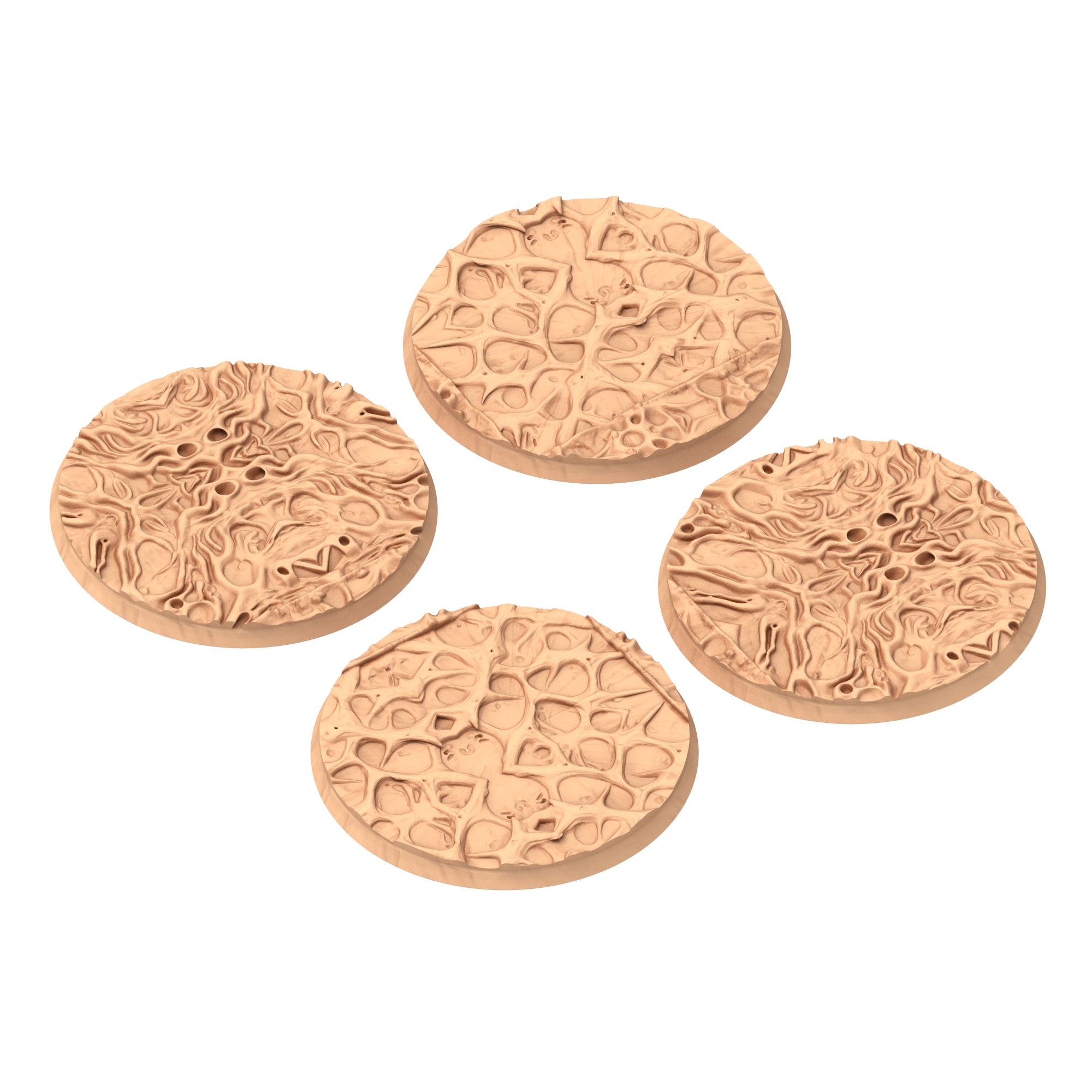 Fukai  - Textured Round Bases, lot of 25mm to 160mm - FUKAI Tortured Forest ground