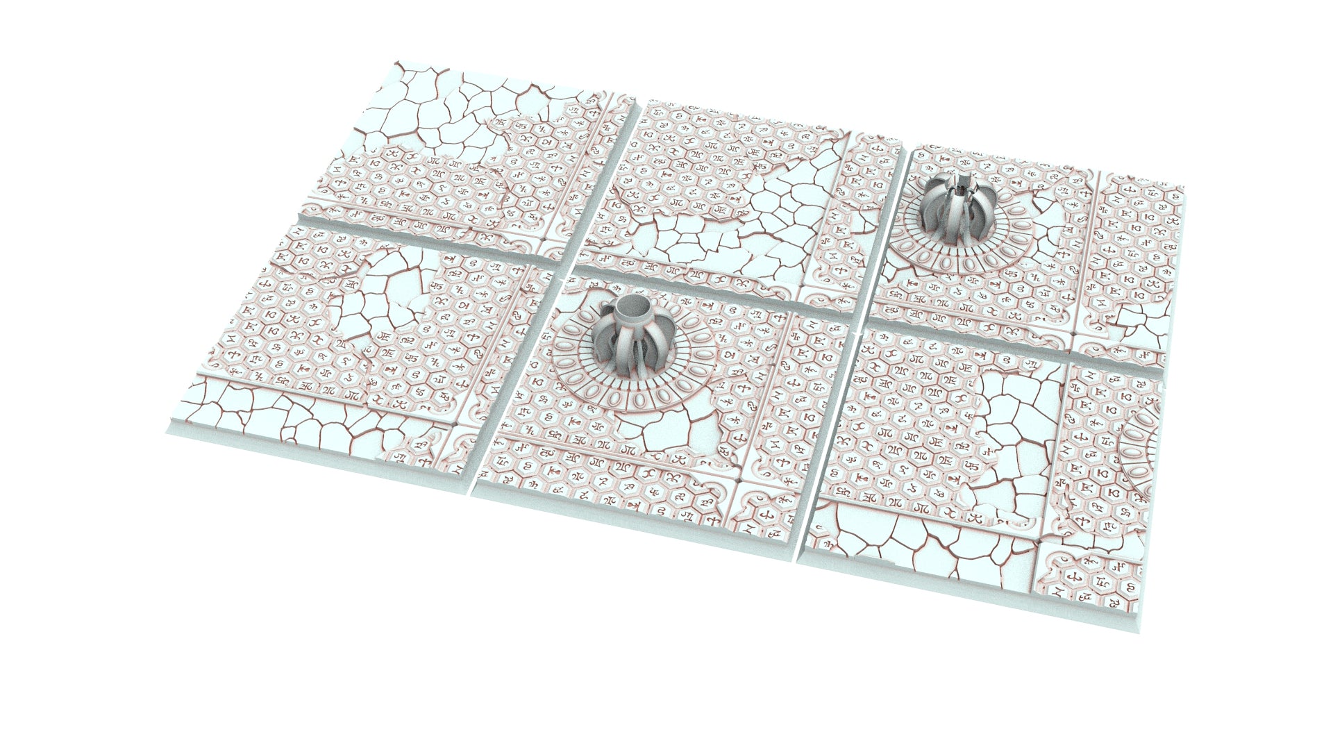 Hight elves - Textured Square Bases, lot of 20mm to 100mm pavement usable for Oldhammer, 9th age, King of war, Confrontation, wargame...