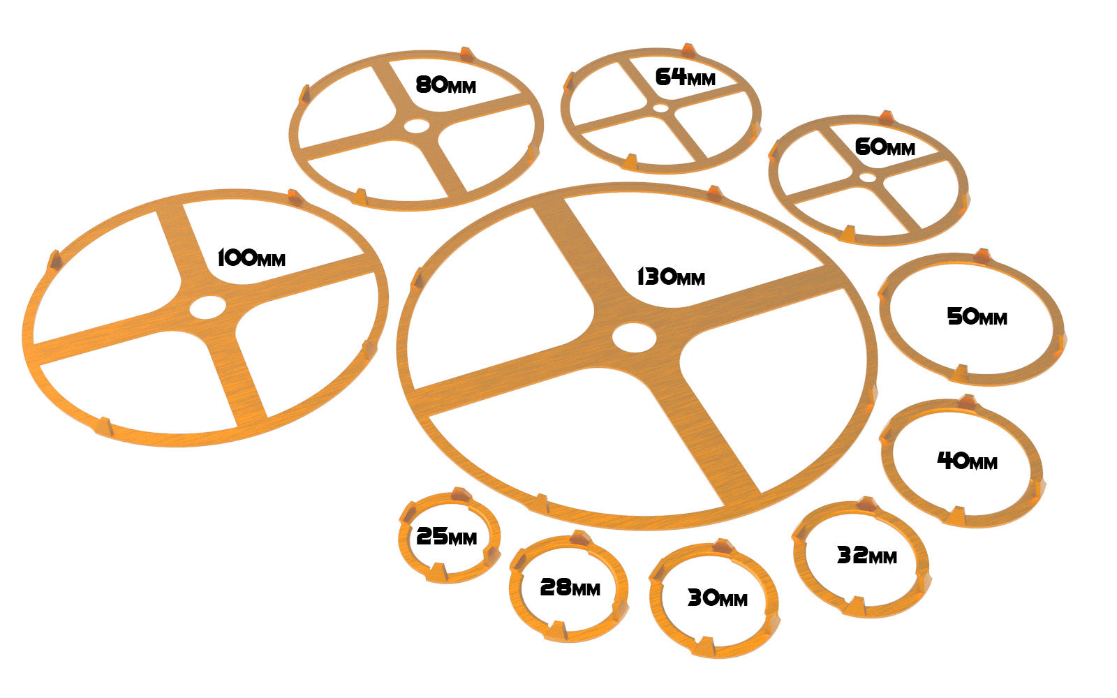 Lot of 25, 28, 30, 32, 40, 50, 60, 64mm base individual rainbow squad marker circles usable for skirmish wargame...