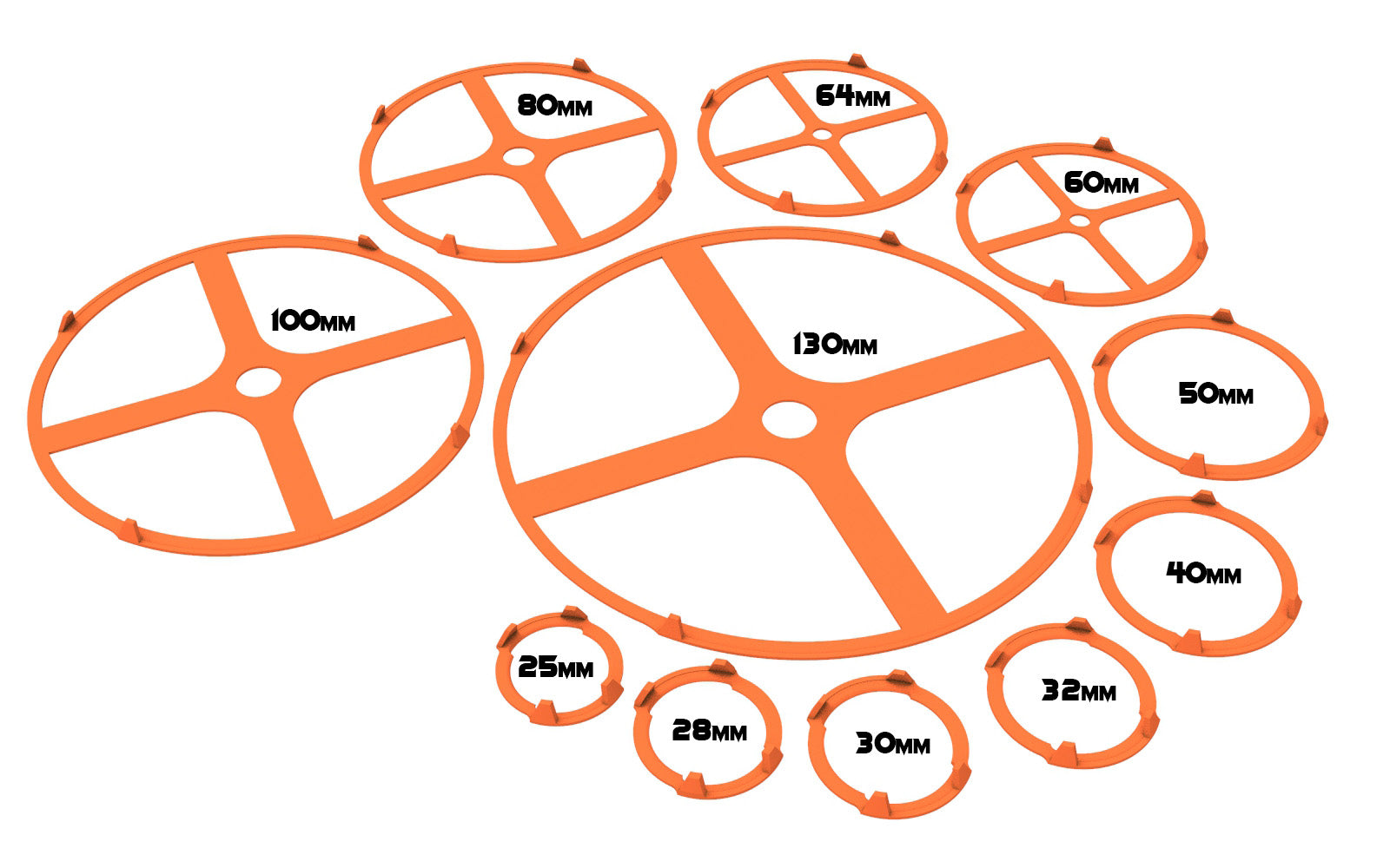 Lot of 25, 28, 30, 32, 40, 50, 60, 64mm base individual rainbow squad marker circles usable for skirmish wargame...