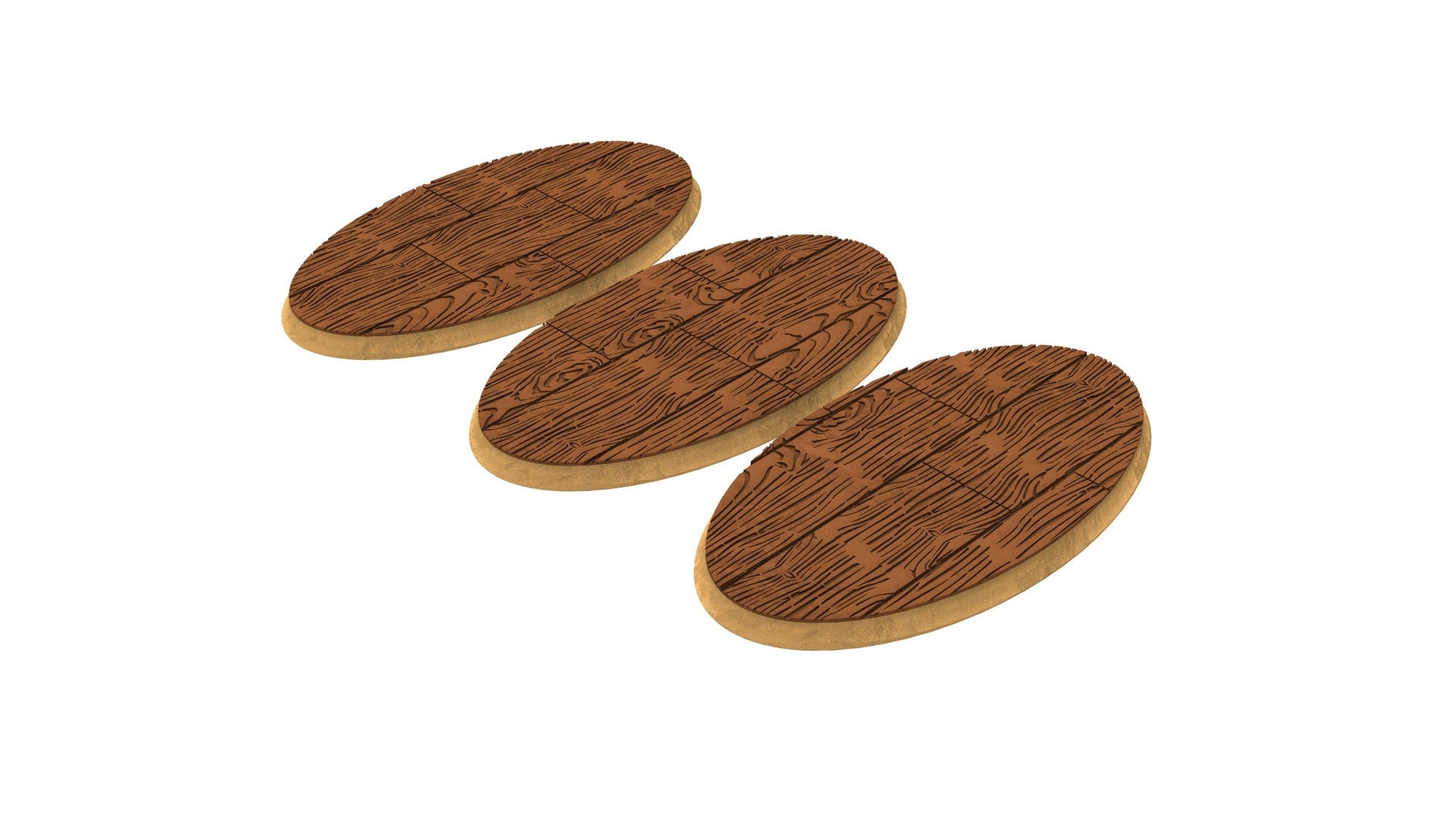 Wooden - Lot of 60mm to 170mm oval bases & wooden textures usable for saga, confrontation, wargame...