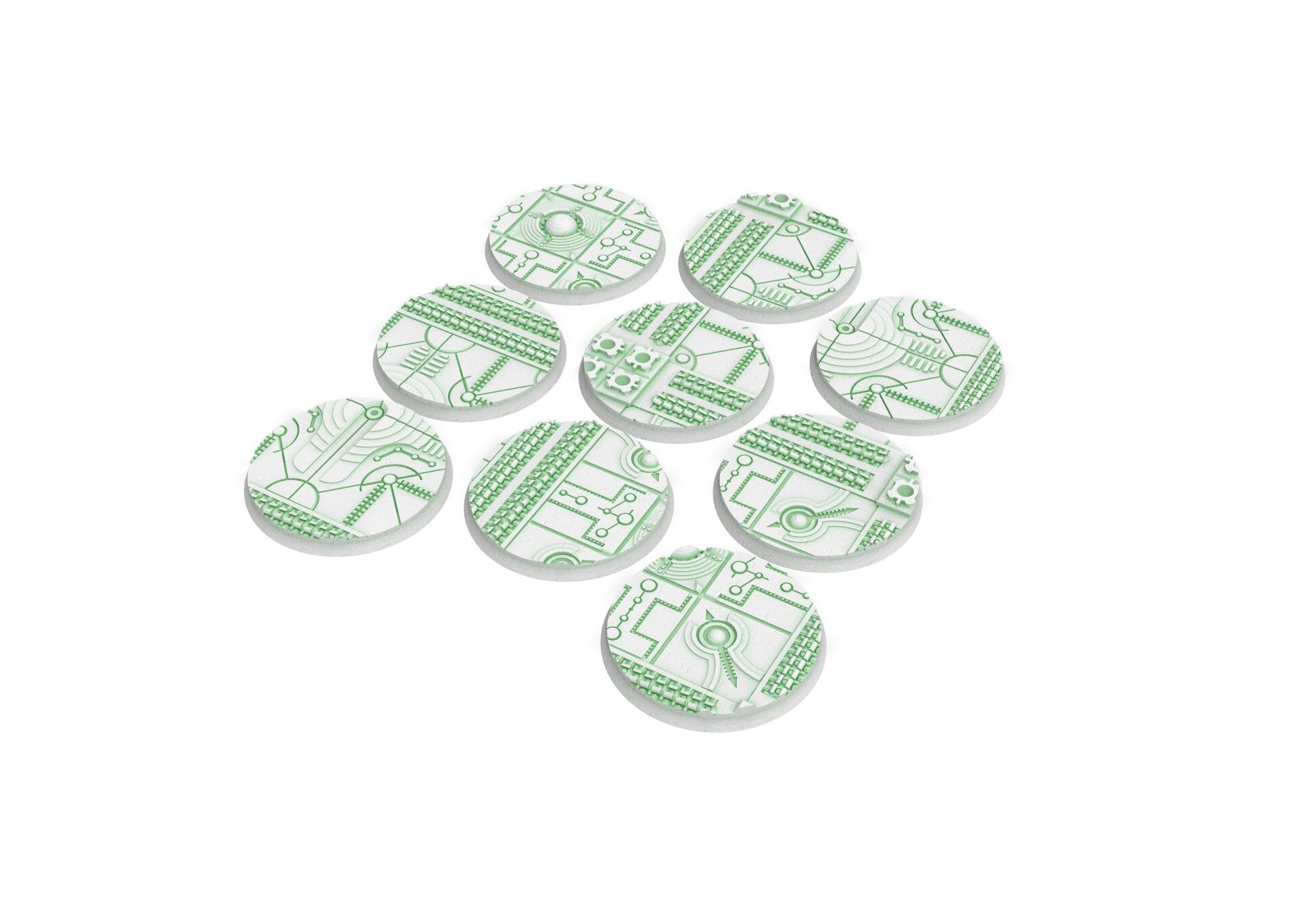 Cinan - Textured Round Bases, lot of 25mm to 160mm CINAN set 1 usable for warmachine, wargame...