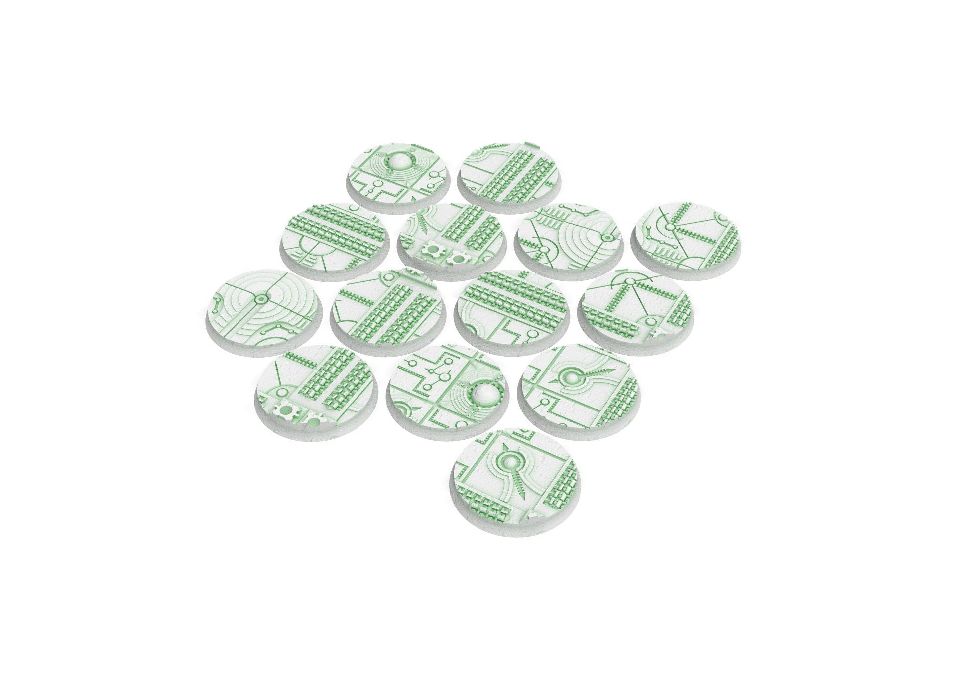 Cinan - Textured Round Bases, lot of 25mm to 160mm CINAN set 1 usable for warmachine, wargame...