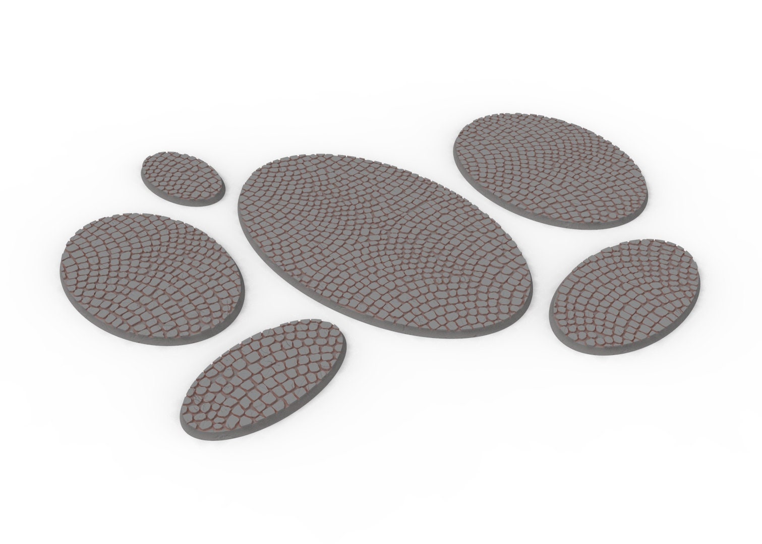 Civil - Textured Oval Bases, lot of 60mm to 170mm usable for saga, age of sigmar, confrontation, wargame...