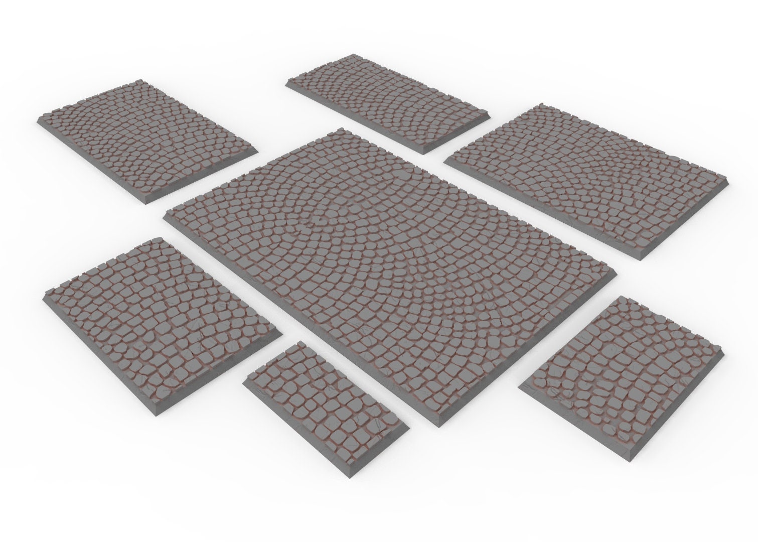 Civil - Textured Rectangular Bases, lot of 50x25mm to 150x100mm usable for Oldhammer, 9th age, King of war, Donjon et dragon...