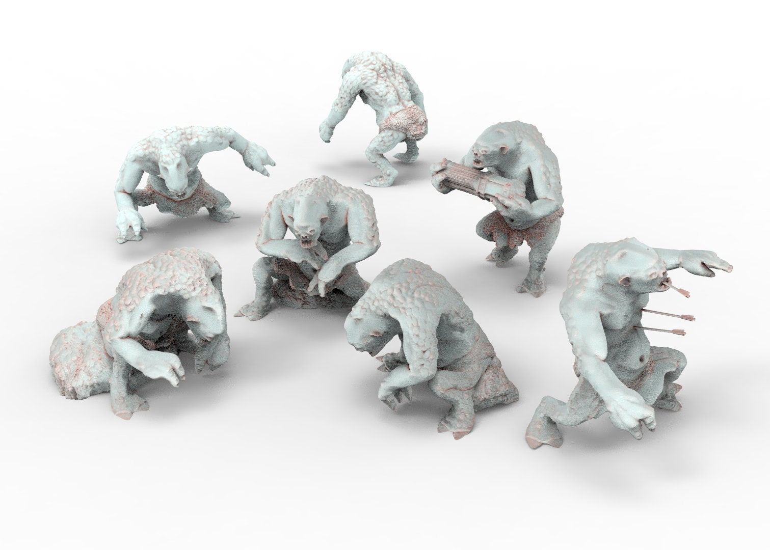 Wild cave trolls, the rebellion of spartatroll, miniatures for diorama