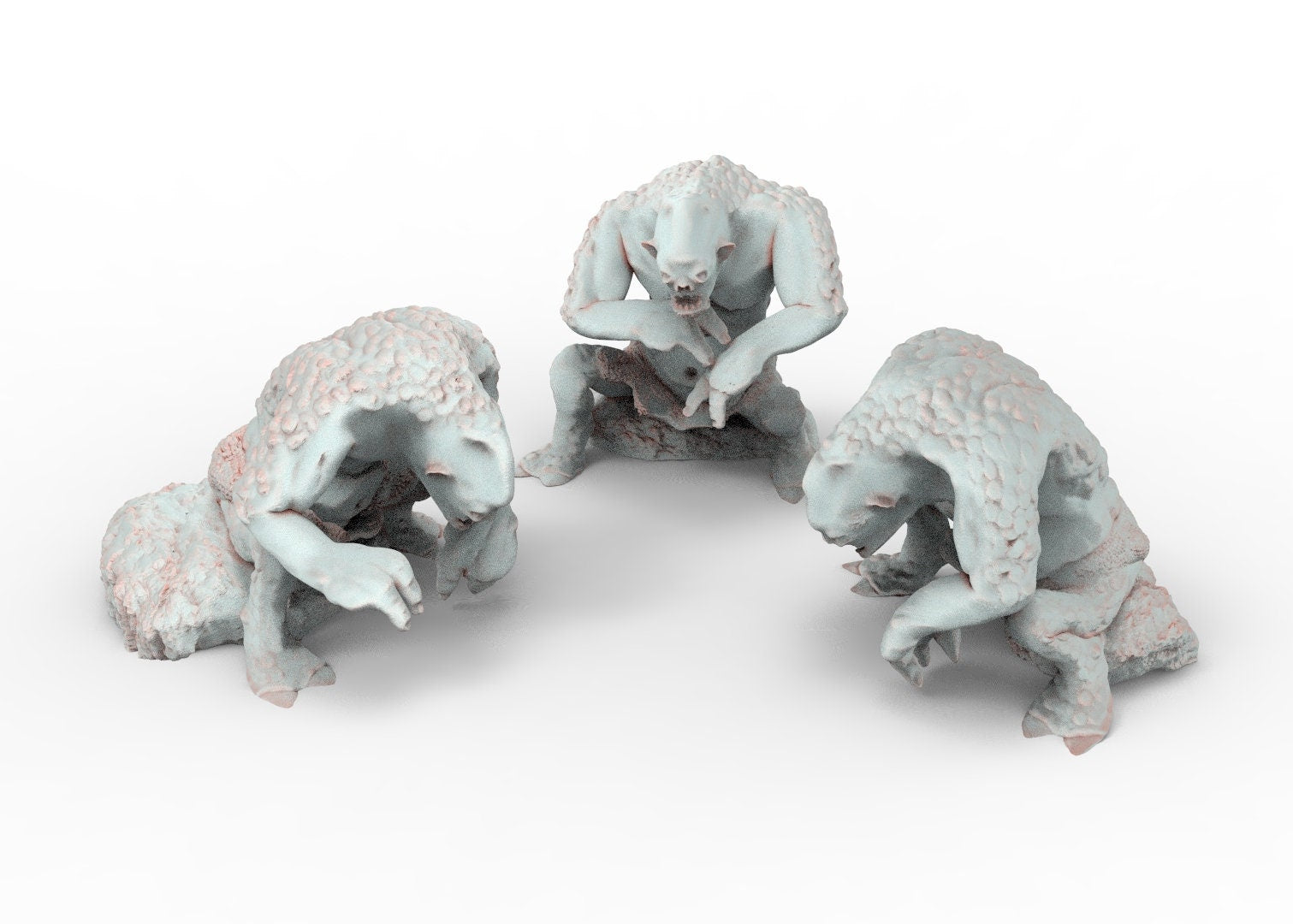 Wild cave trolls, the rebellion of spartatroll, miniatures for diorama