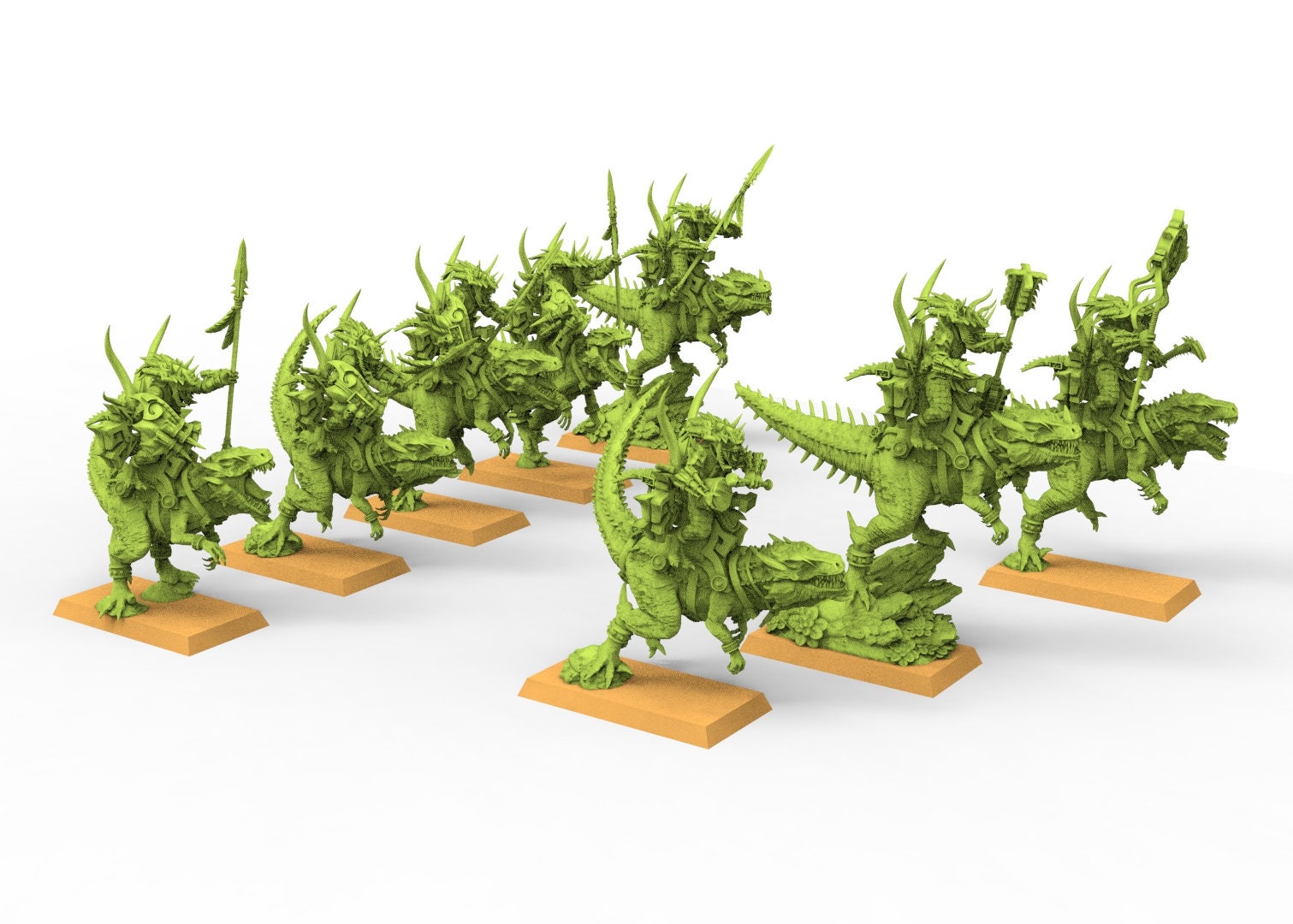 Lost temple - Saurian raptor riders lizardmen usable for Oldhammer, ba
