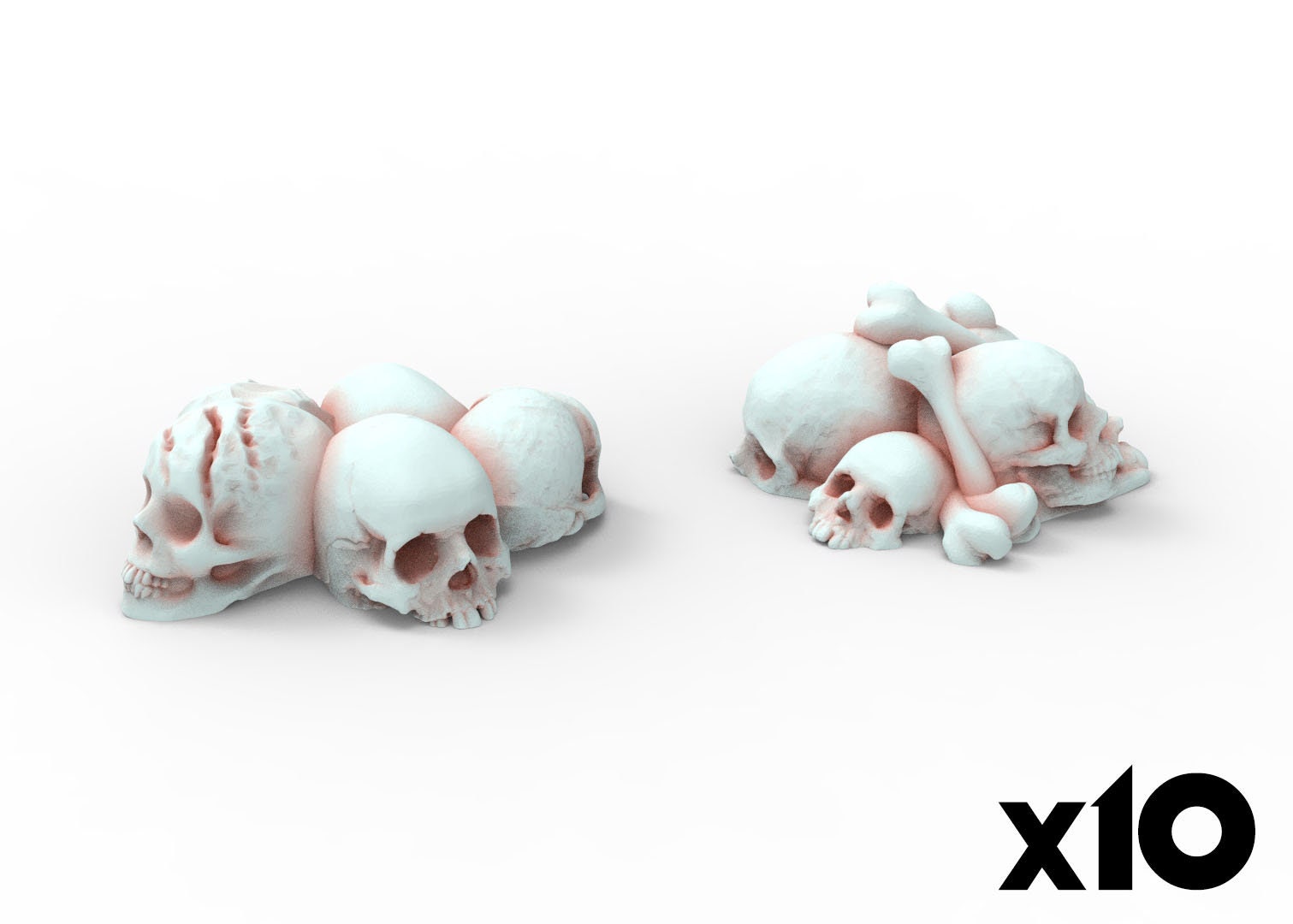 Lots of skulls base decoration usable for Oldhammer, warmachine, infinity, zombicide, scifi wargame...