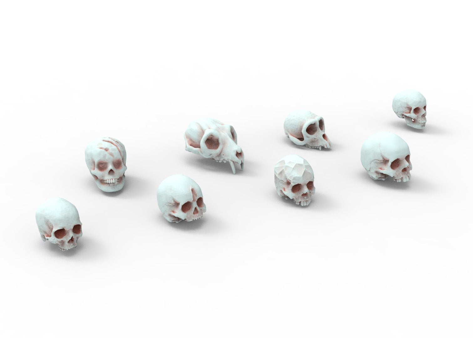 Lots of skulls base decoration usable for Oldhammer, warmachine, infinity, zombicide, scifi wargame...