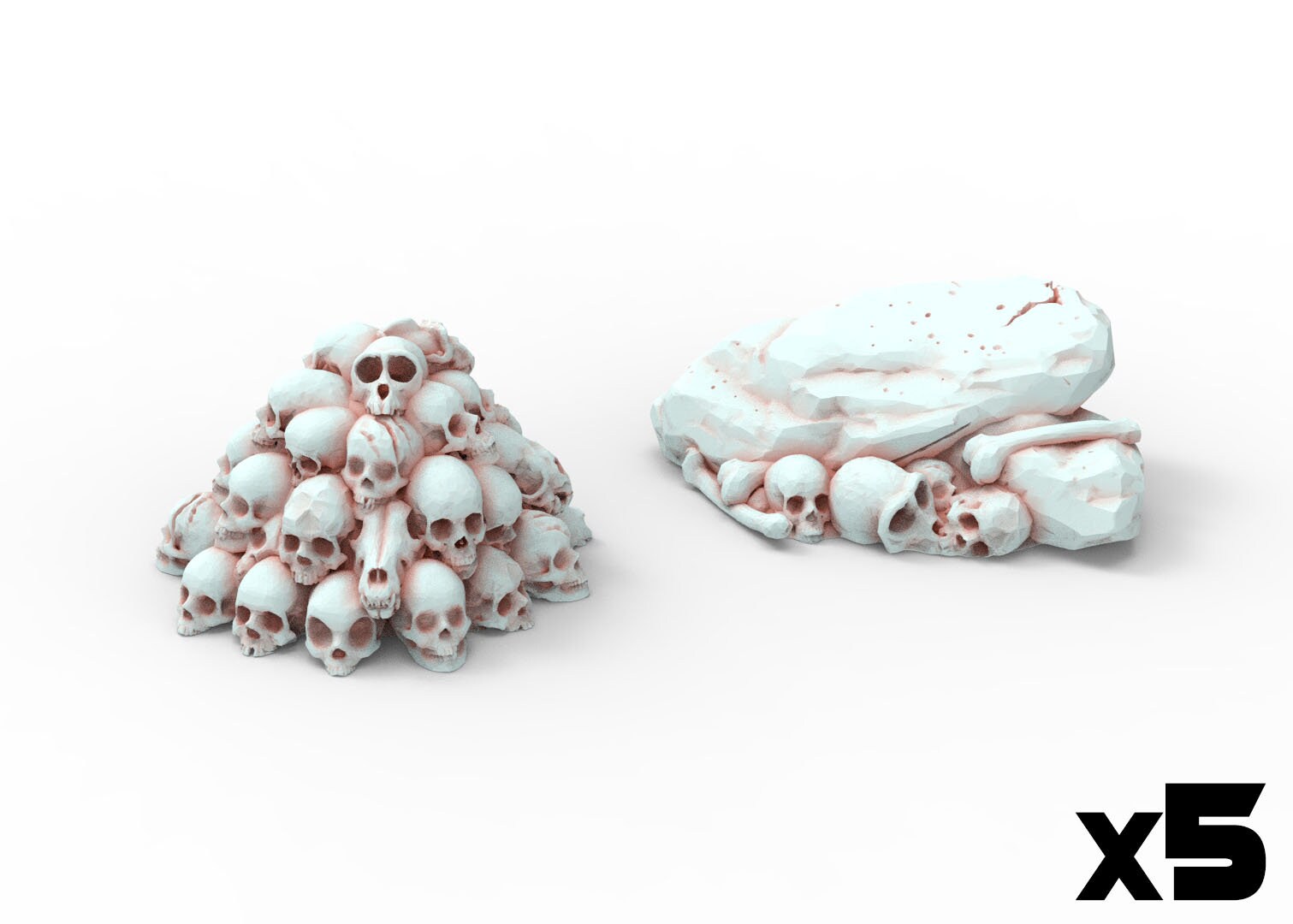 Lots of skulls base decoration usable for Oldhammer, warmachine, infinity, zombicide, scifi wargame...
