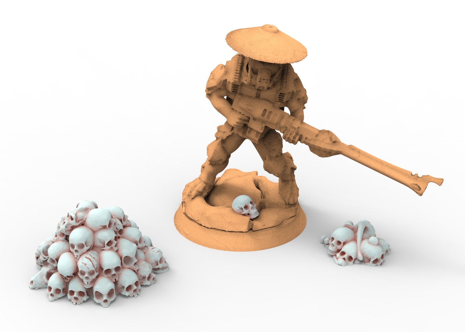 Lots of skulls base decoration usable for Oldhammer, warmachine, infinity, zombicide, scifi wargame...