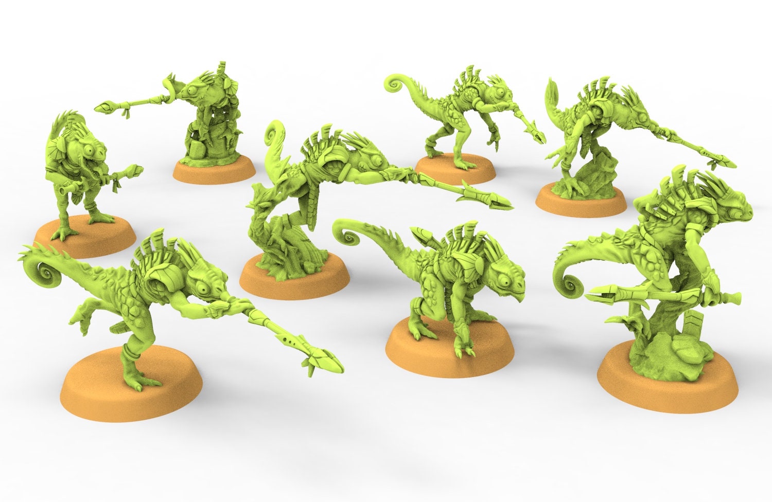 Lost temple - Commando Chameleon skink lizardmen from the East usable for Oldhammer, battle, king of wars, 9th age