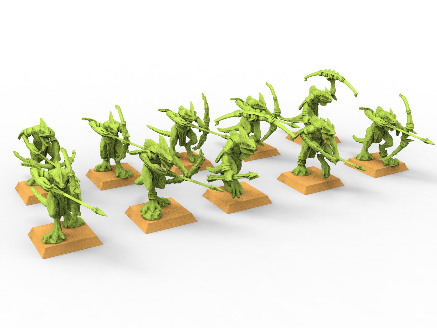 Lost temple - Skink Bows lizardmen usable for Oldhammer, battle, king of wars, 9th age