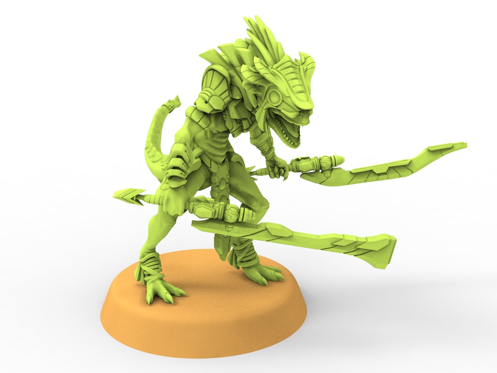 Lost temple - Raptor skink guards lizardmen from the East usable for Oldhammer, battle, king of wars, 9th age