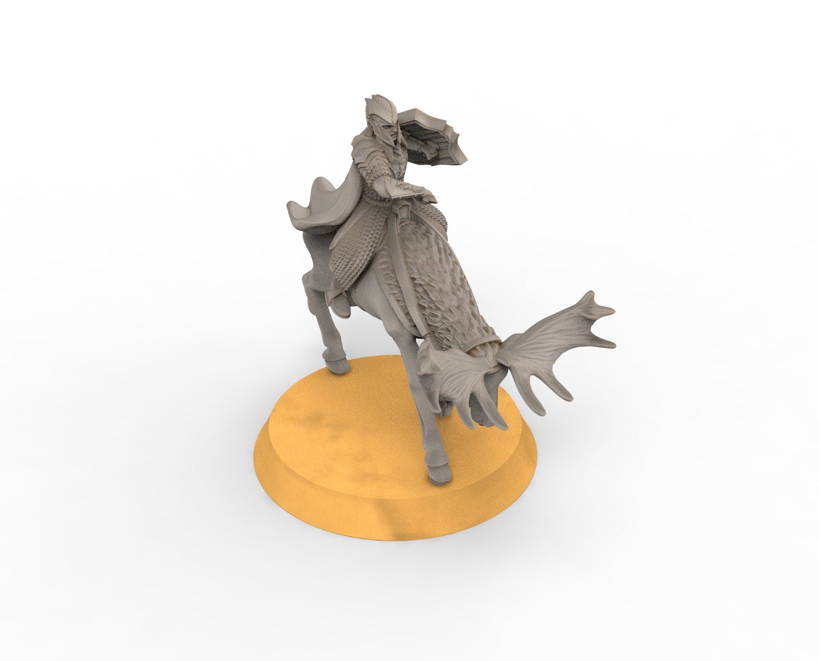 Darkwood - Armoured Wood elves on Elk, Middle rings miniatures pour wargame D&D, SDA...