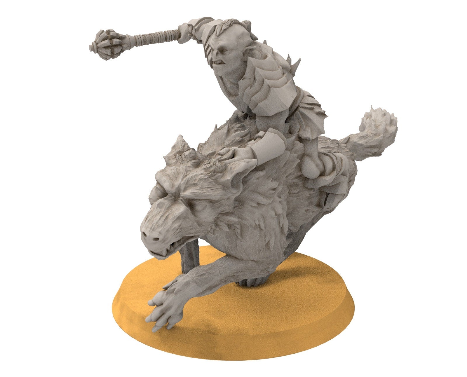 Orcs horde - The irreverant general on Warg wolves, Orc warriors warband, Middle rings miniatures pour wargame D&D, SDA...