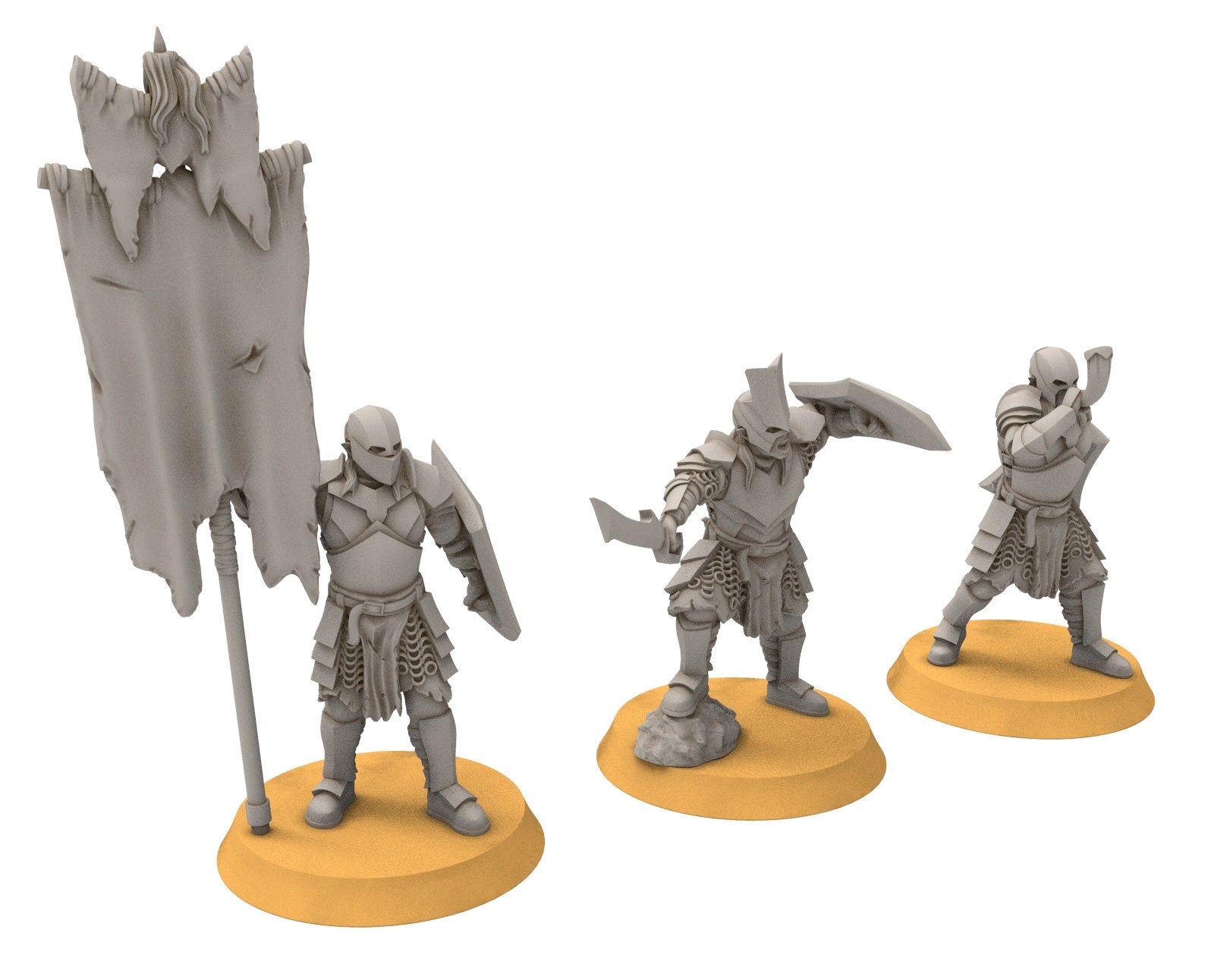 Orc horde - Super orcs spearmen Command, Orc warriors warband, Middle rings miniatures pour wargame D&D, SDA...