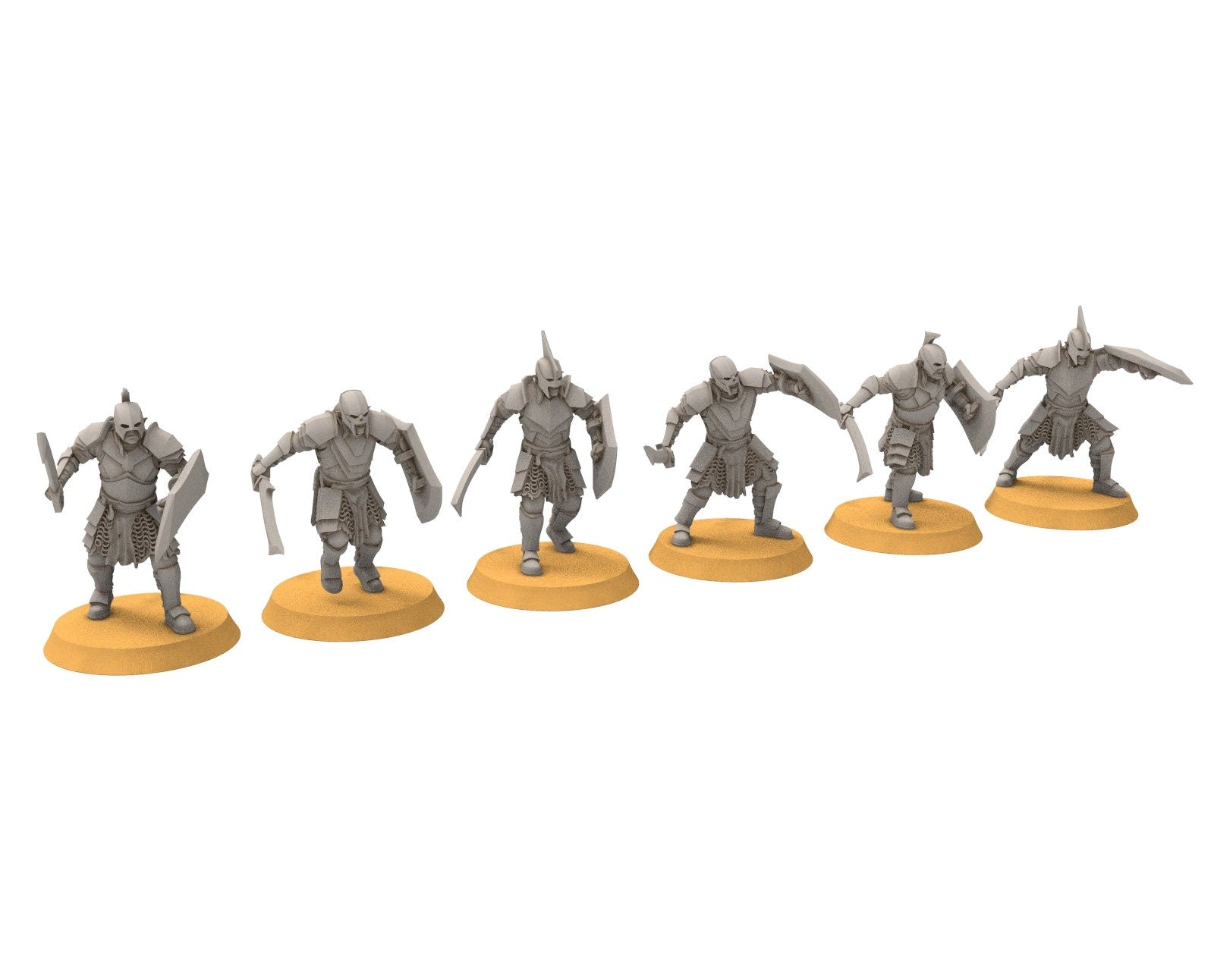 Orc horde - Super orcs swordsmen, Orc warriors warband, Middle rings miniatures pour wargame D&D, SDA...