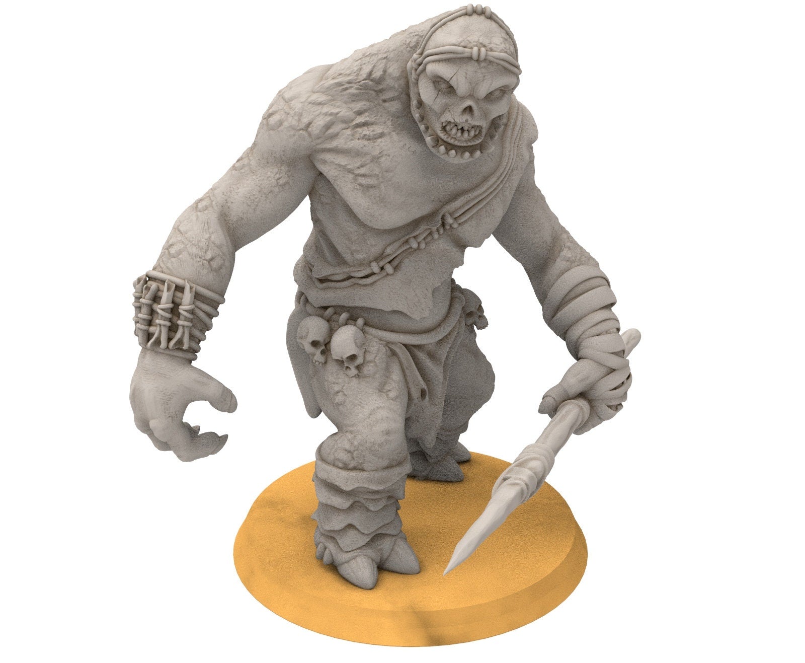 Goblin cave - Savage cave troll warriors with spear, Dwarf mine, Middle rings miniatures for wargame D&D, Lotr...