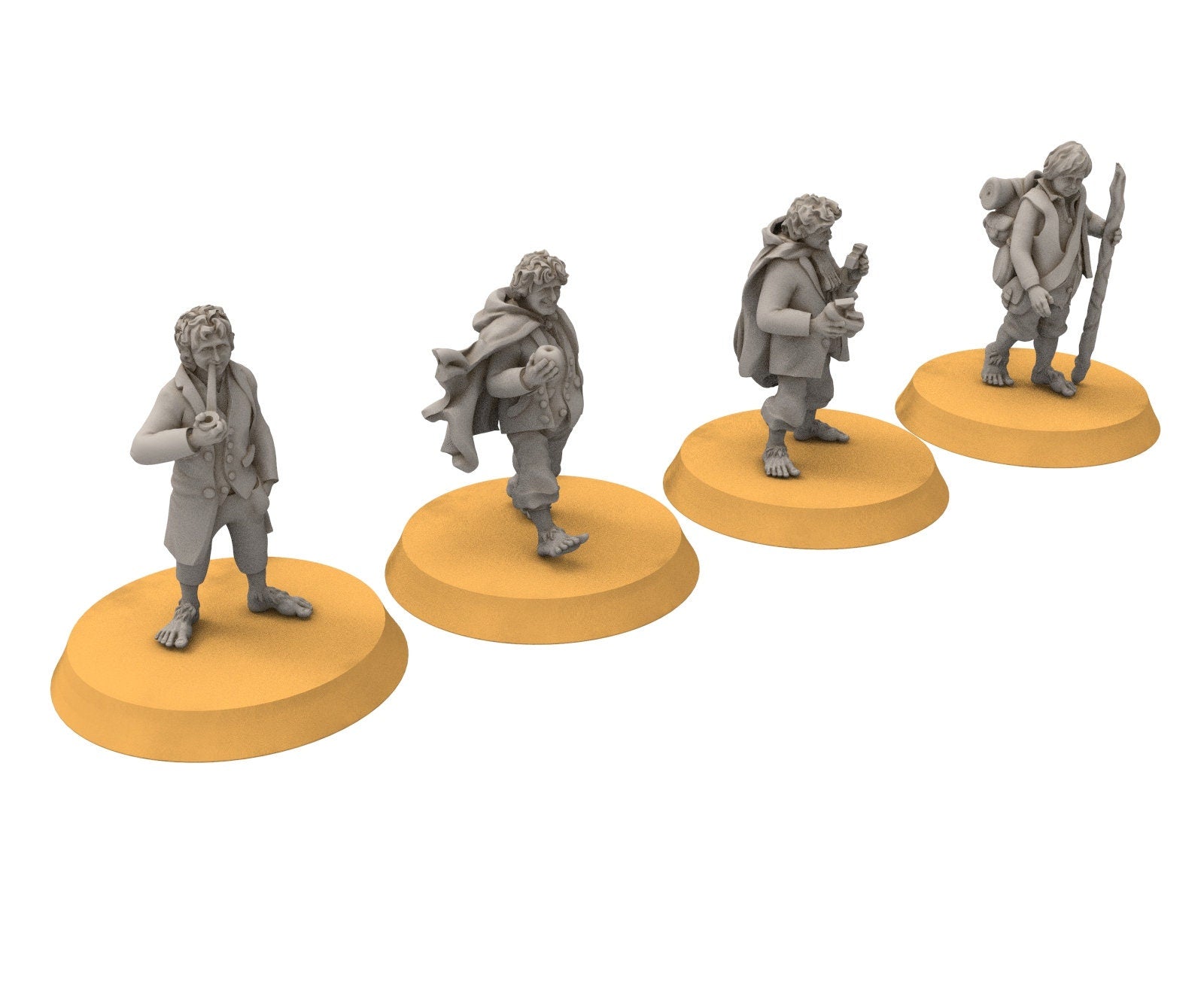 Halfmen - Gnome Halfling Wanderers, Middle rings miniatures for wargame D&D, DnD, LOTR...