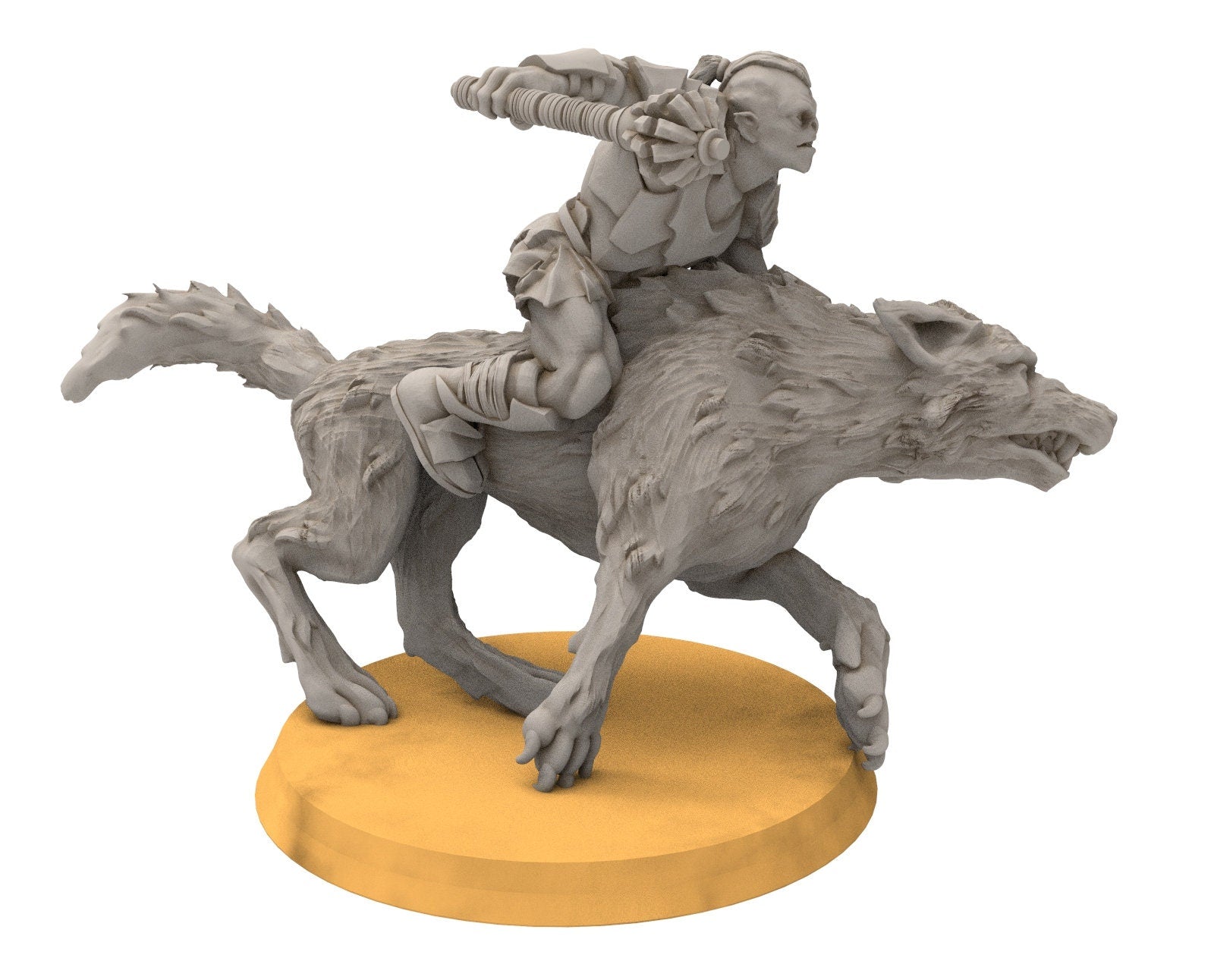 Orcs horde - The irreverant general on Warg wolves, Orc warriors warband, Middle rings miniatures pour wargame D&D, SDA...