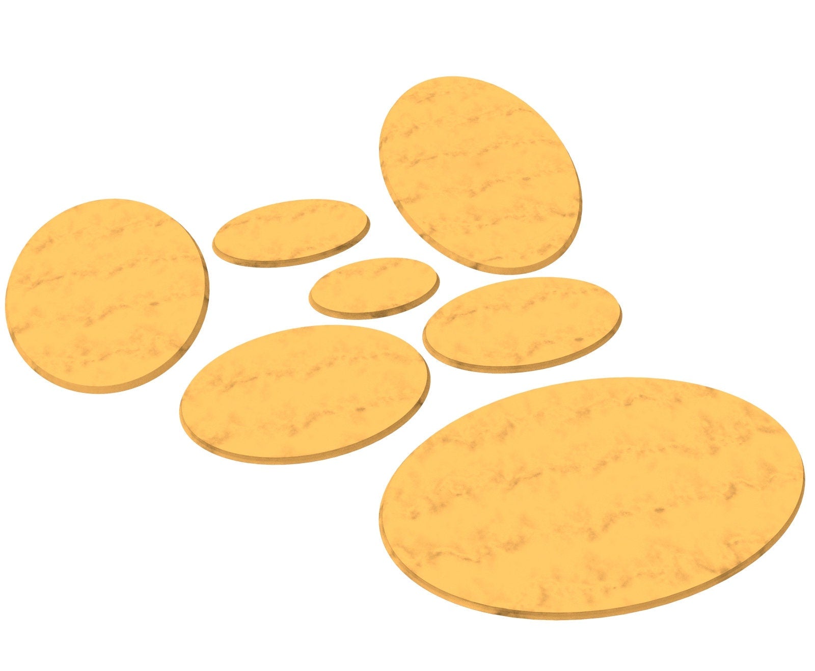 Basic - Flat Round and Oval bases, lot of 25mm to 80mm usable for Oldhammer, saga, age of sigmar, Lotr, wargame...