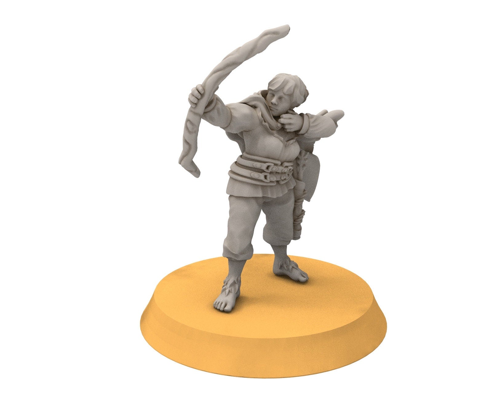 Halfmen - Gnome Halfling Militia with bows, Middle rings miniatures for wargame D&D, DnD, LOTR...