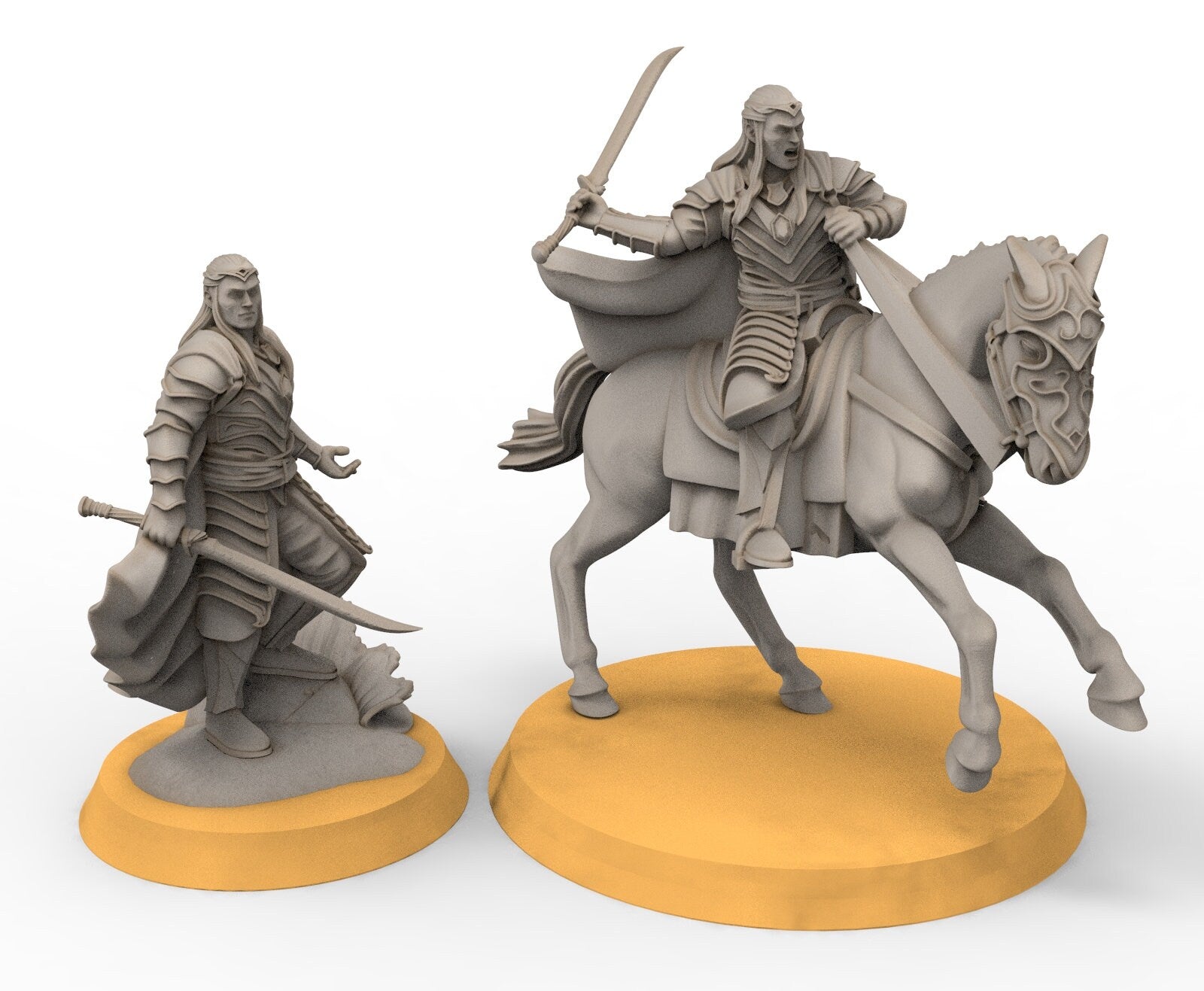Rivandall - Cavalrymen, Last Hight elves from the West, Middle rings miniatures pour wargame D&D, SDA...
