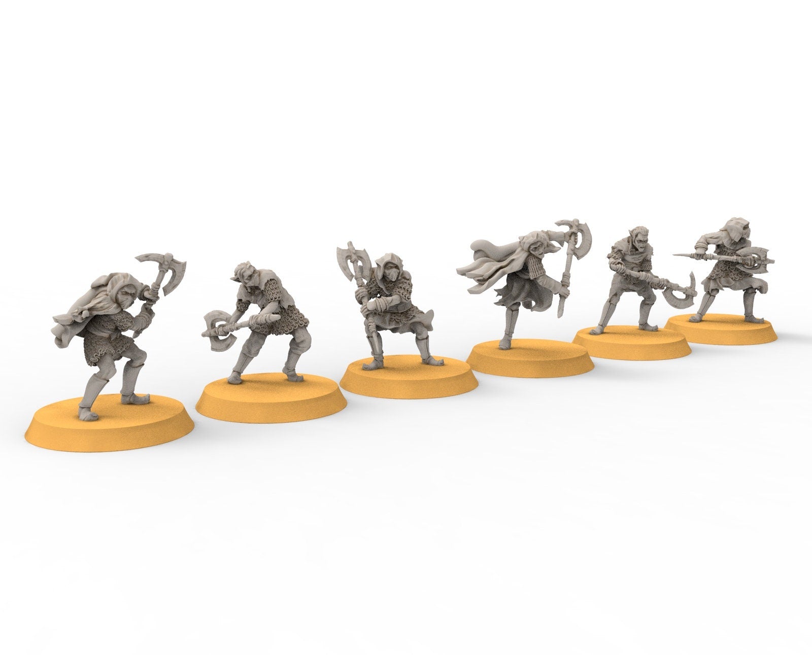 Goblin cave - Goblin rangers with large axes elite, Dwarf mine, Middle rings miniatures pour wargame D&D, SDA...
