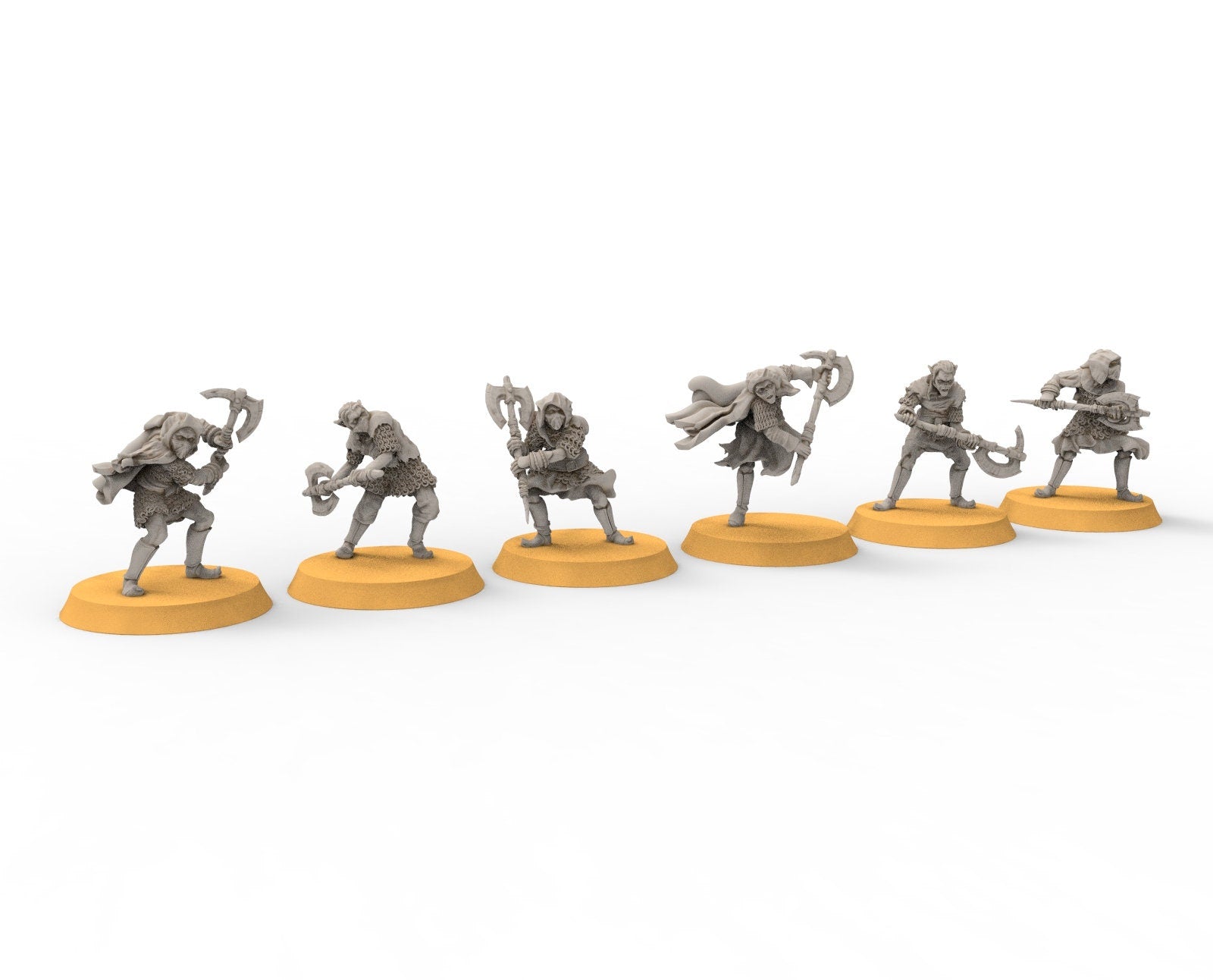 Goblin cave - Goblin rangers with large axes elite, Dwarf mine, Middle rings miniatures pour wargame D&D, SDA...