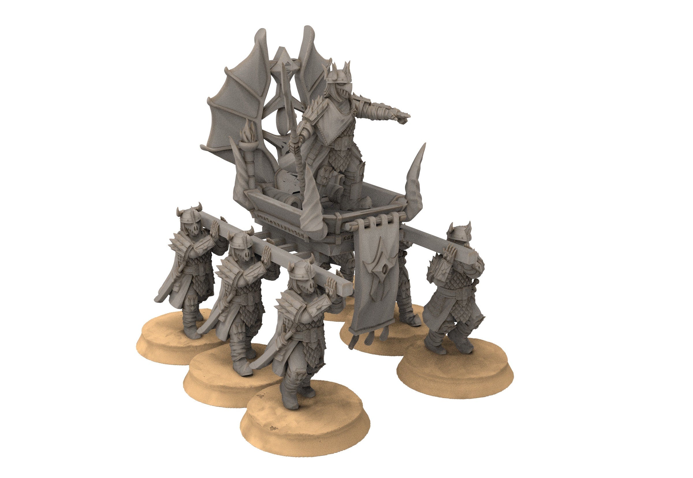 Easterling - Eastern Dragon guard Halberd, Immortal King on palanquin