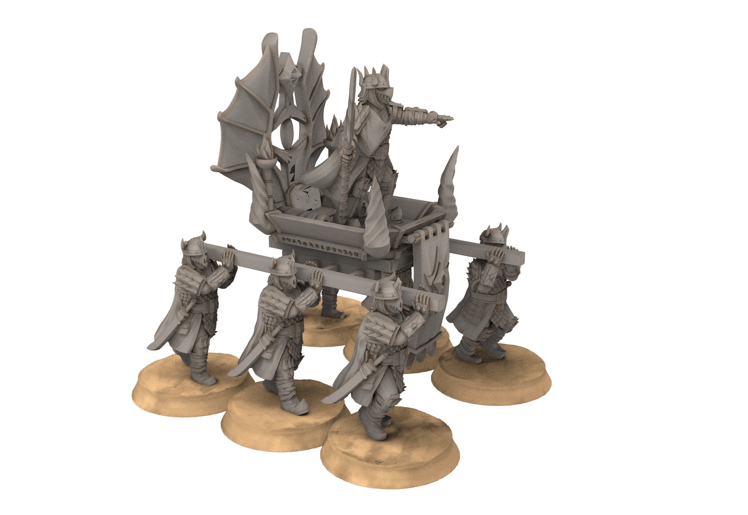 Easterling - Eastern Dragon guard Halberd, Immortal King on palanquin