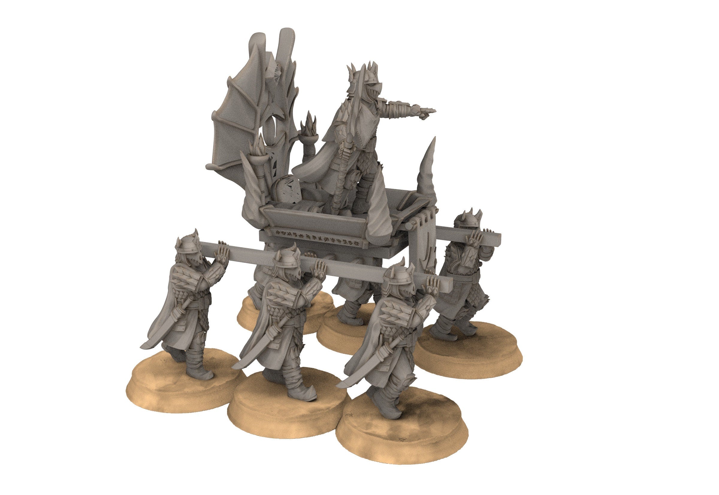 Easterling - Eastern Dragon guard Halberd, Immortal King on palanquin