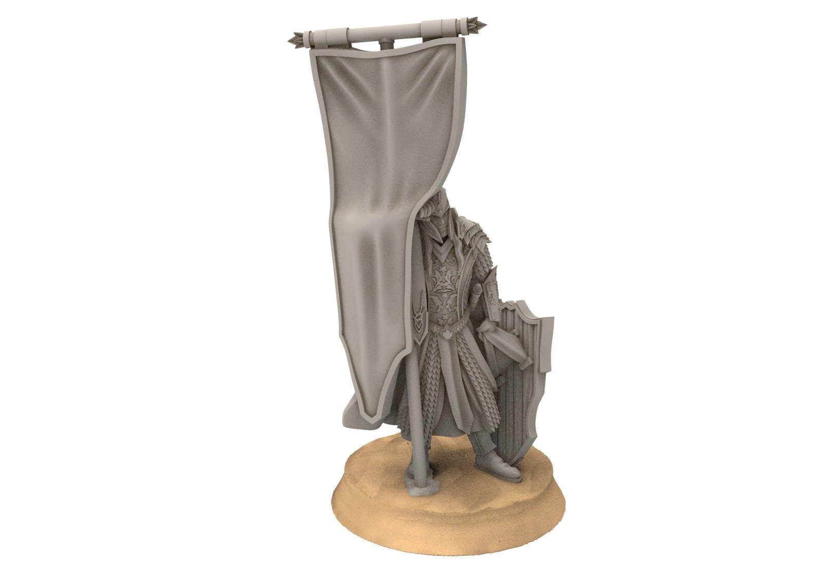 Darkwood - Wooden Elf Banner, Middle rings miniatures pour wargame D&D, SDA...