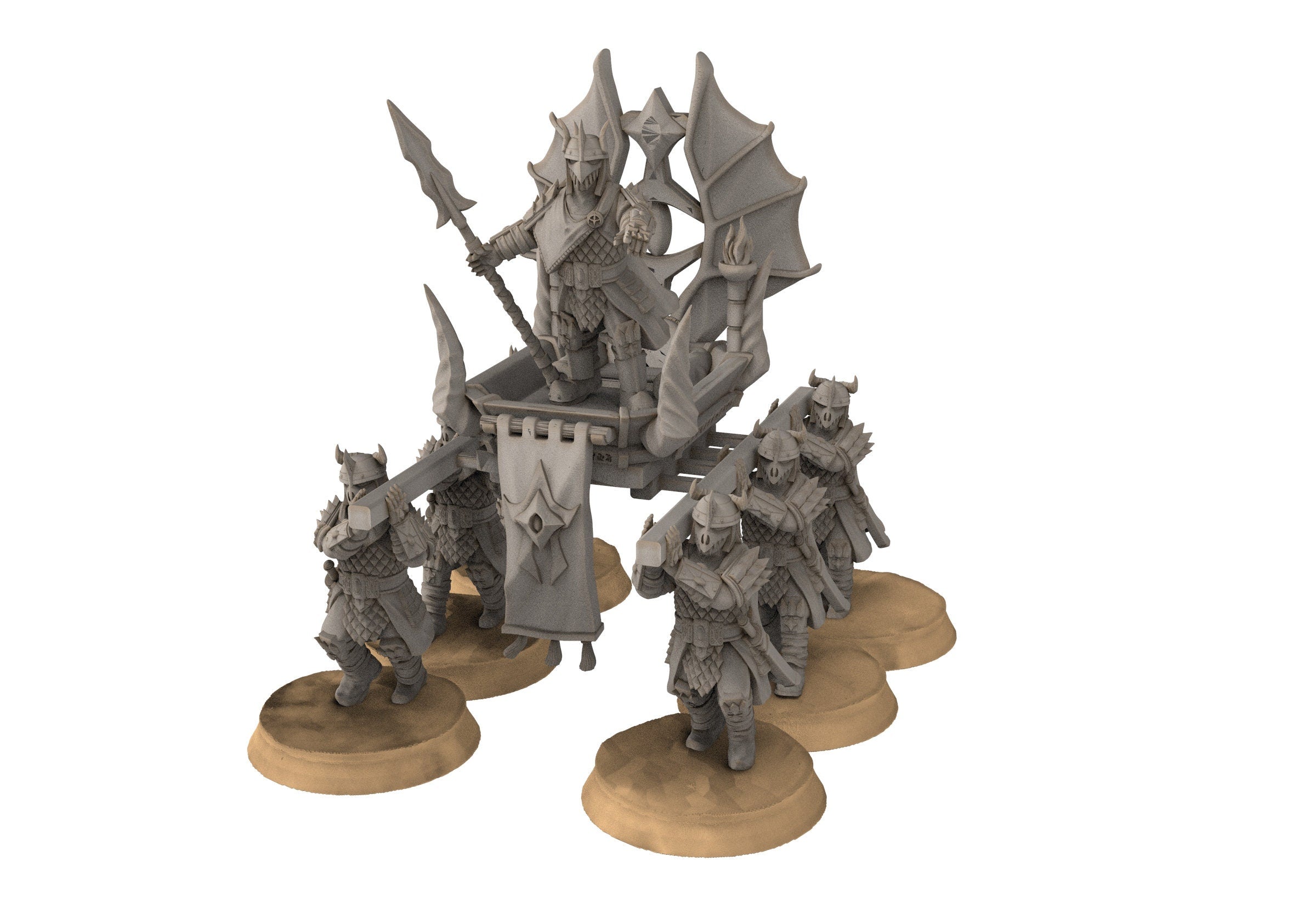 Easterling - Eastern Dragon guard Halberd, Immortal King on palanquin