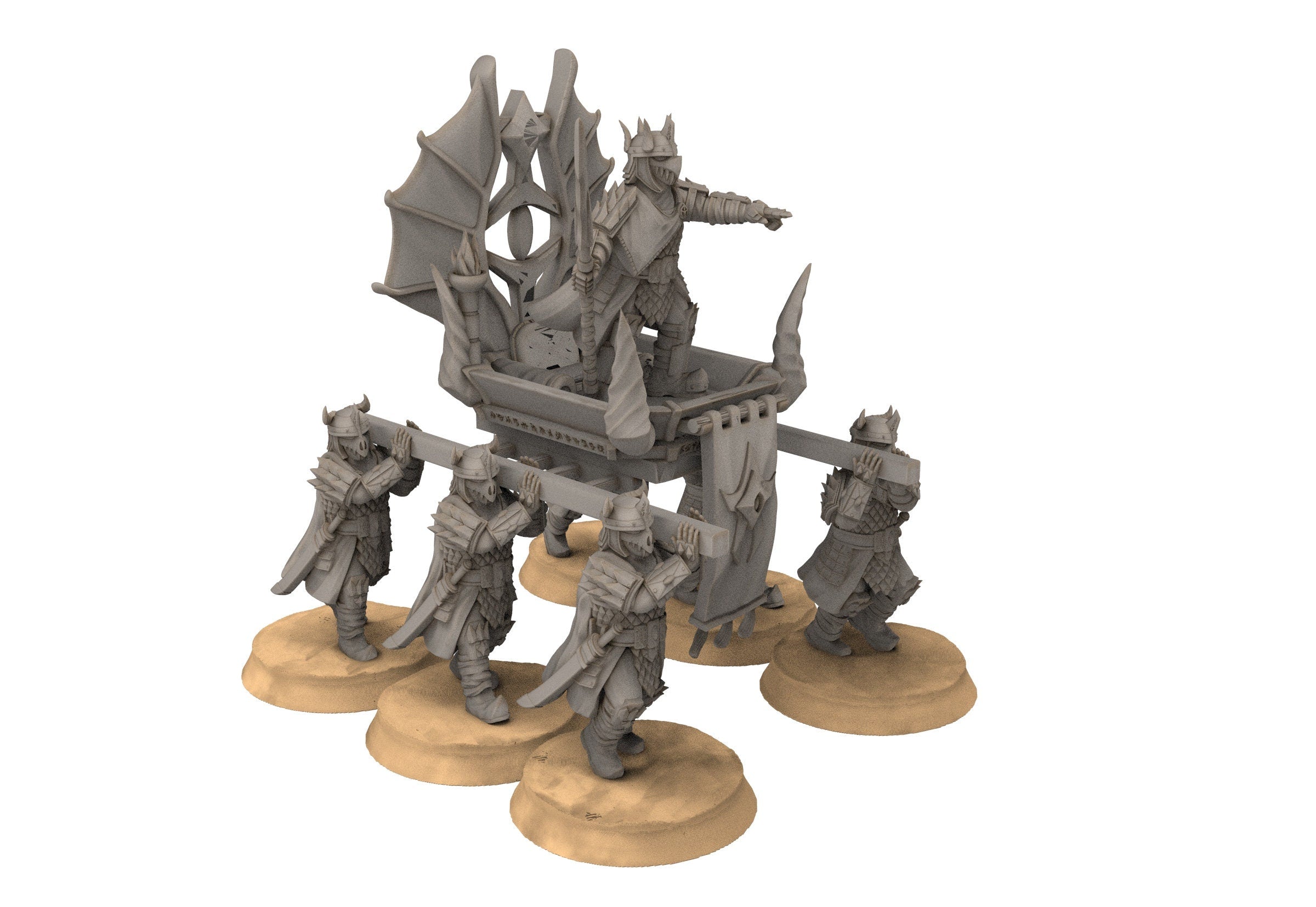 Easterling - Eastern Dragon guard Halberd, Immortal King on palanquin